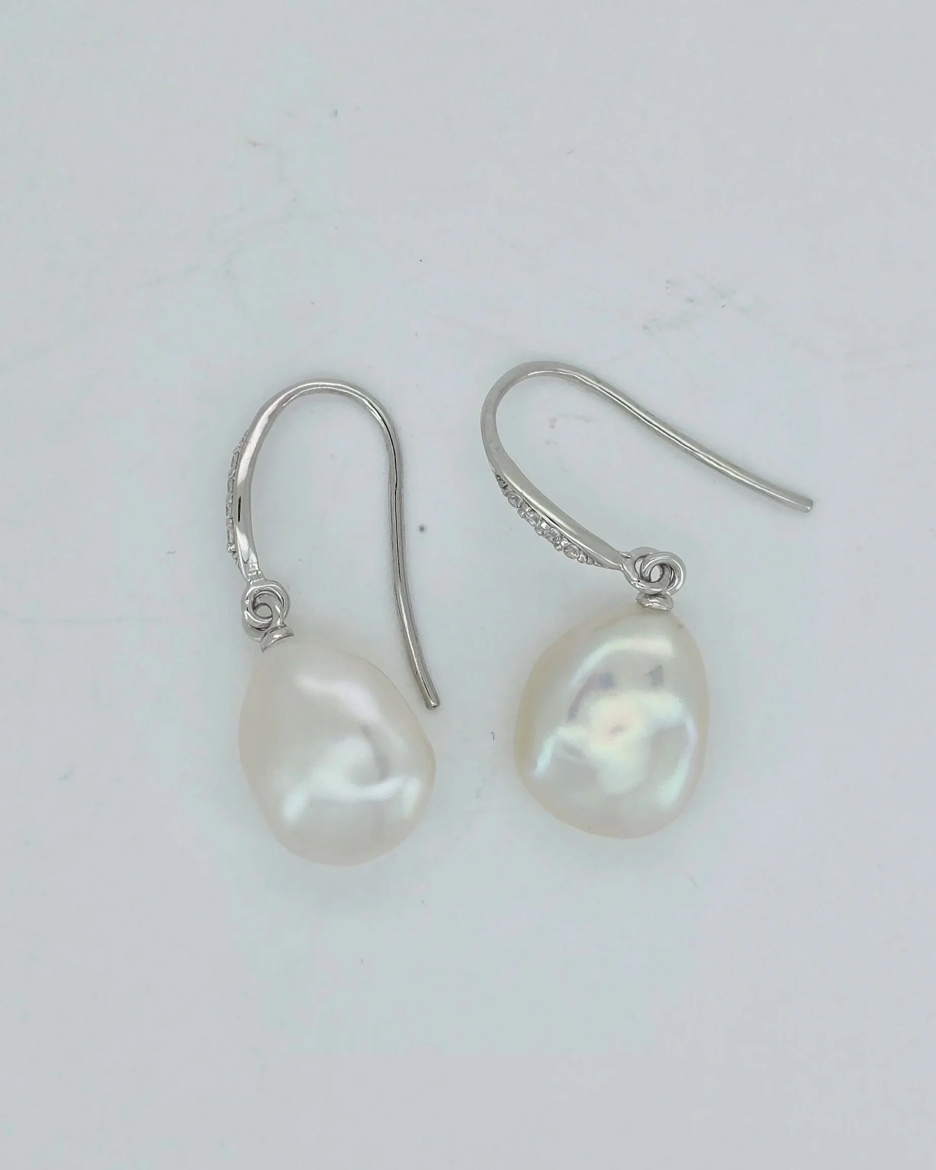 Sterling Silver Keshi Pearl Earrings