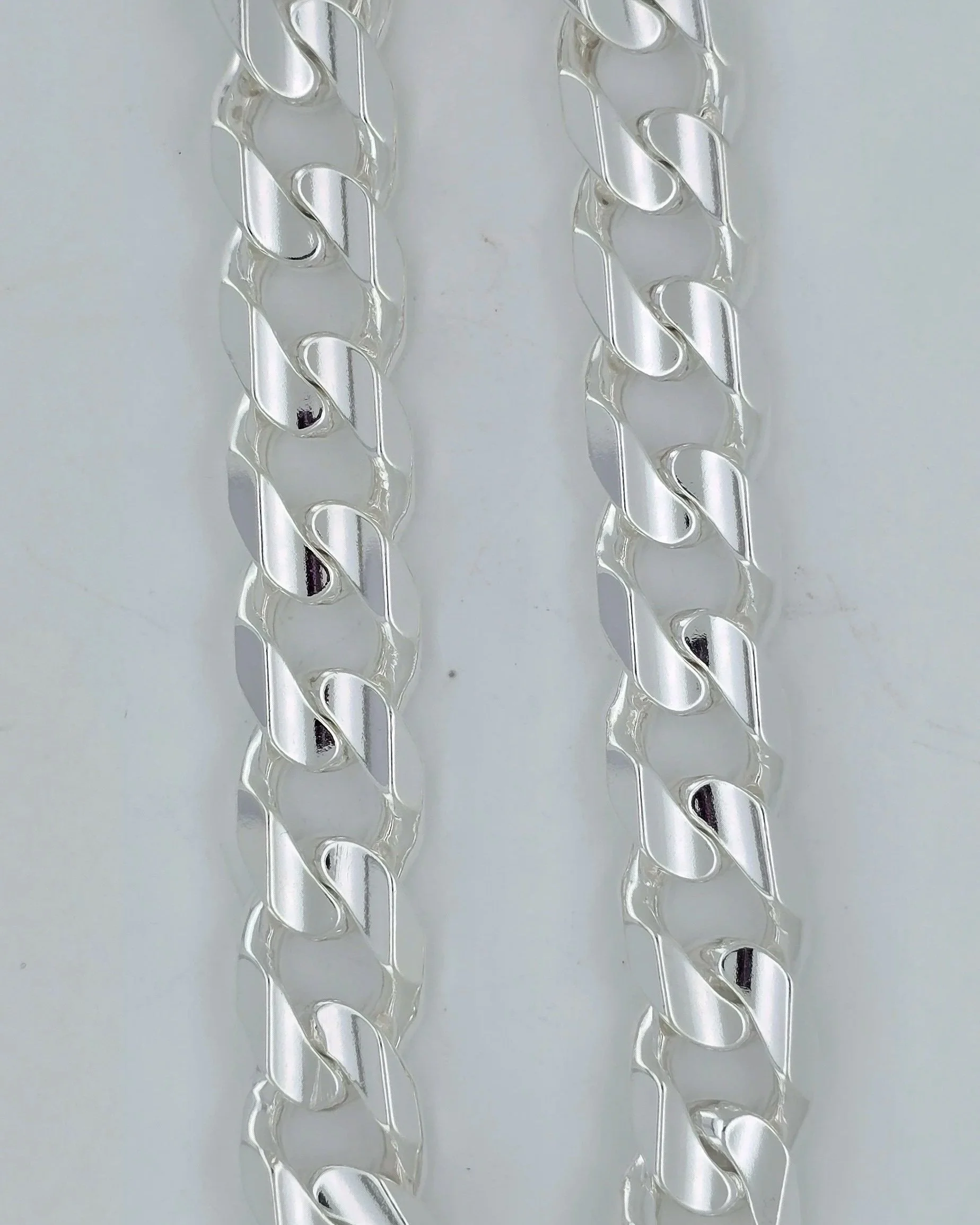 Sterling Silver Concave Bevel Curb Bracelet