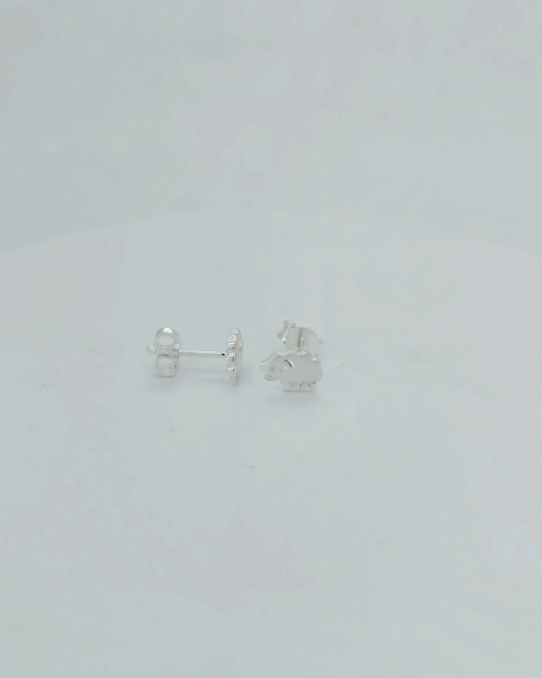Sterling Silver Matt Finish Sheep Stud Earrings