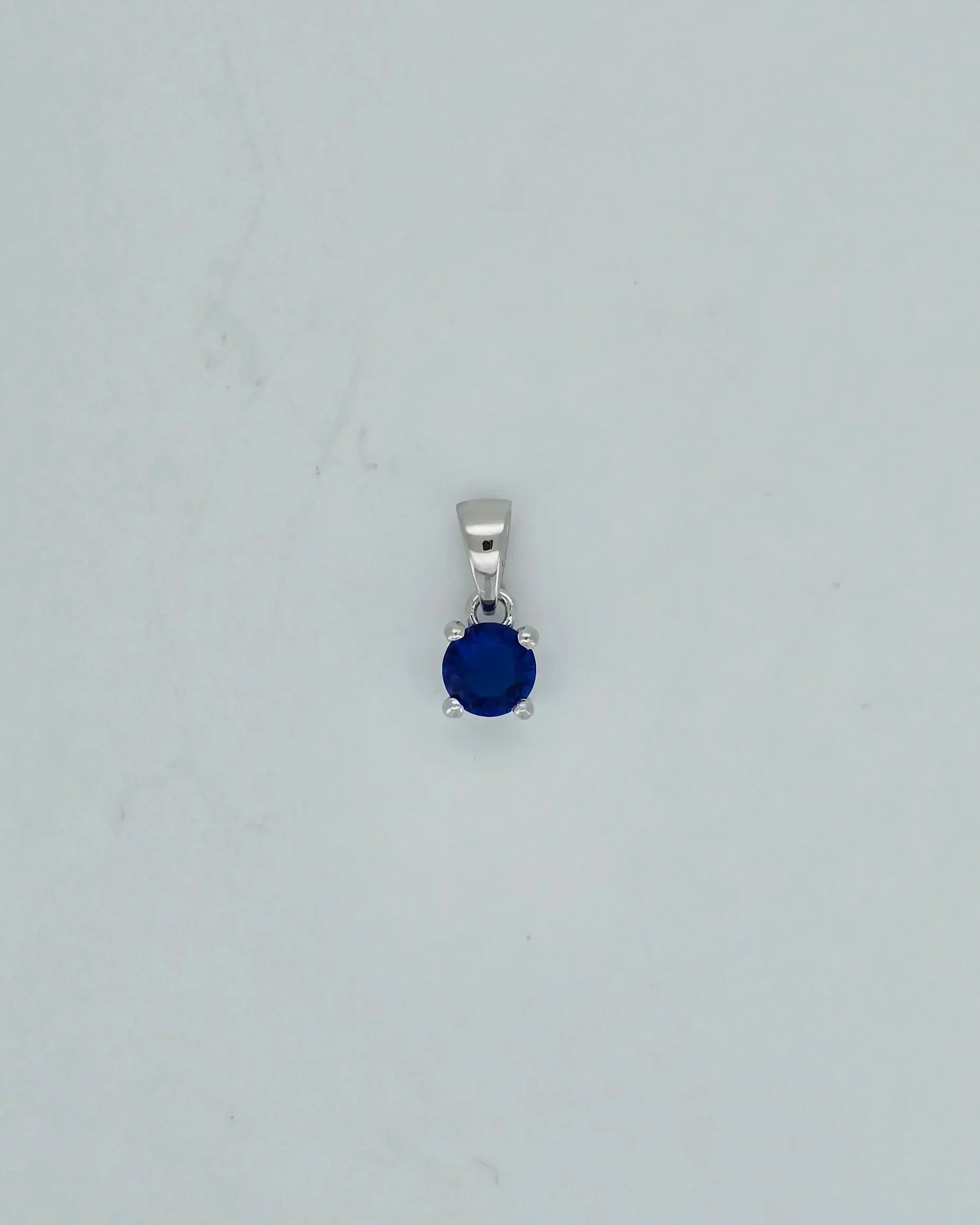 Sterling Silver Synthetic Sapphire Pendant