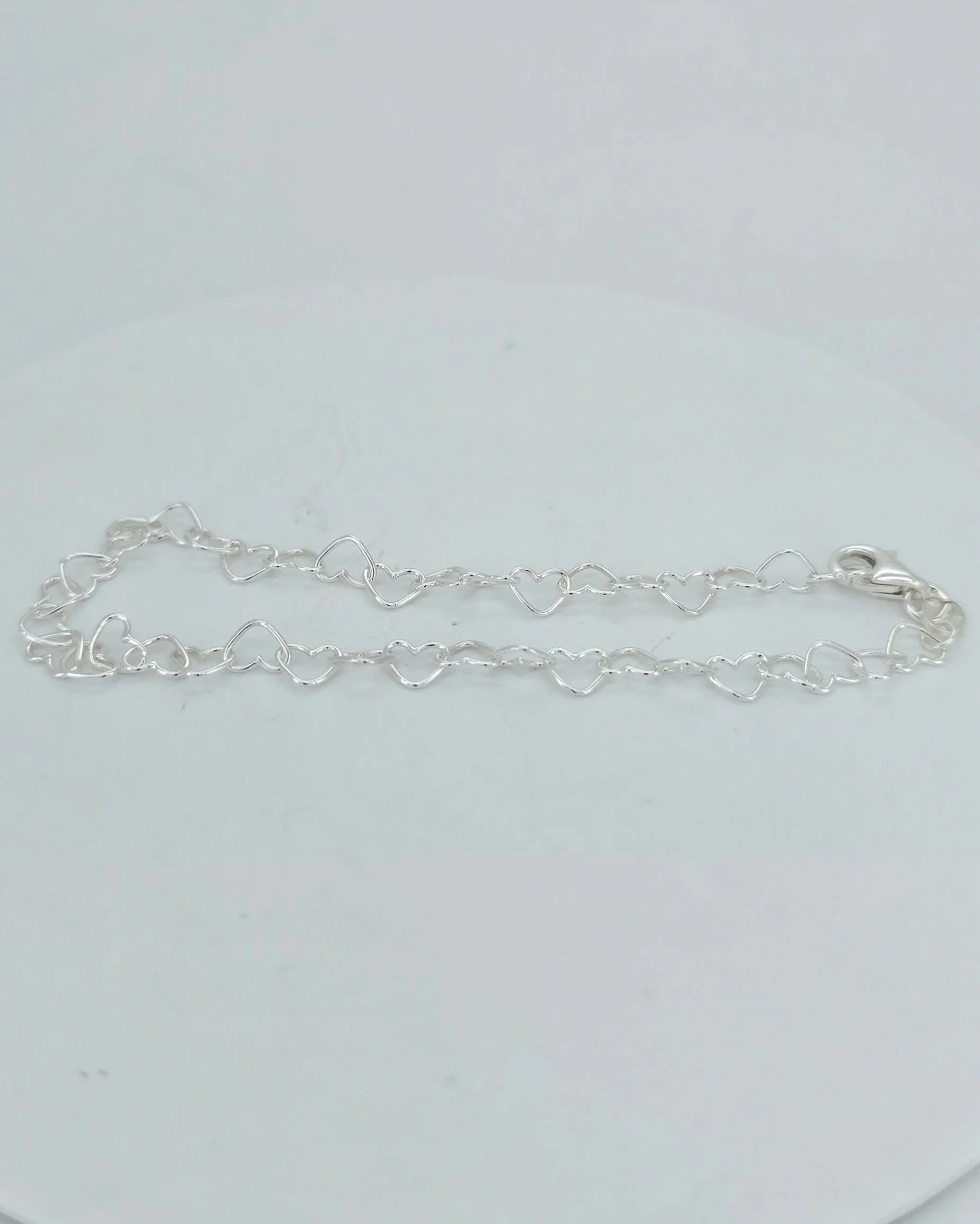 Sterling Silver Heart Link Bracelet