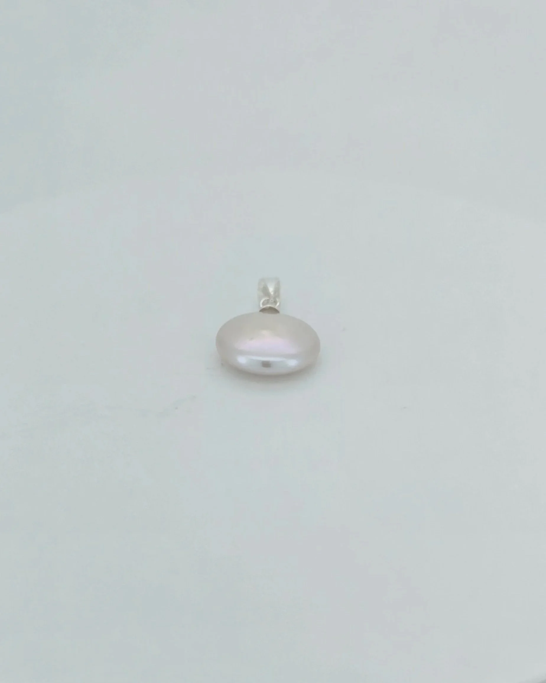 Sterling Silver Coin Pearl Pendant