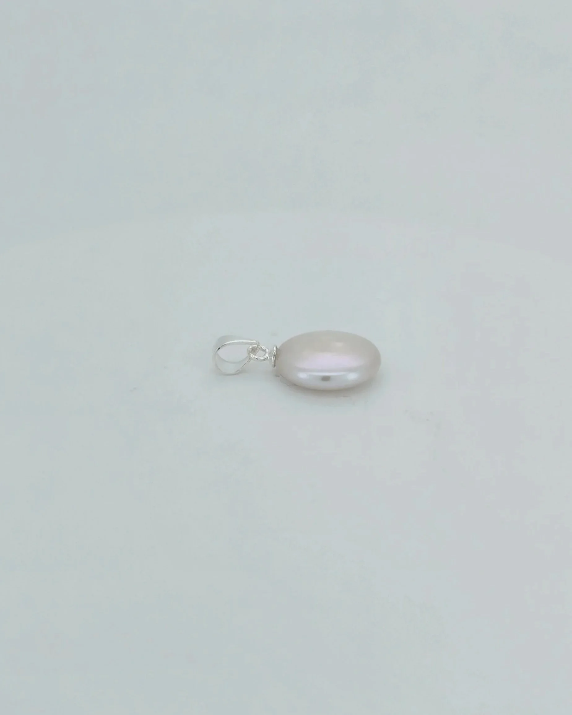 Sterling Silver Coin Pearl Pendant