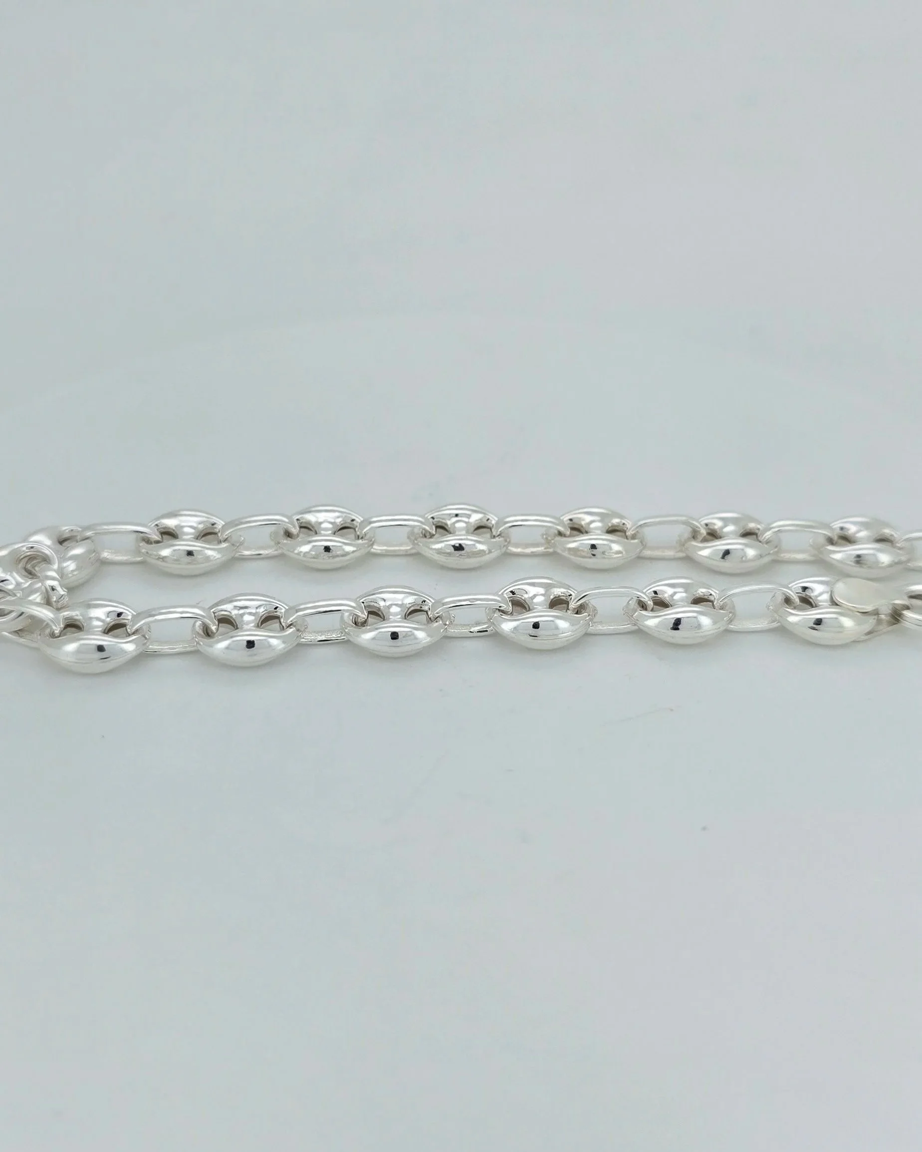 Silver Puffed Mariner Anchor Bracelet