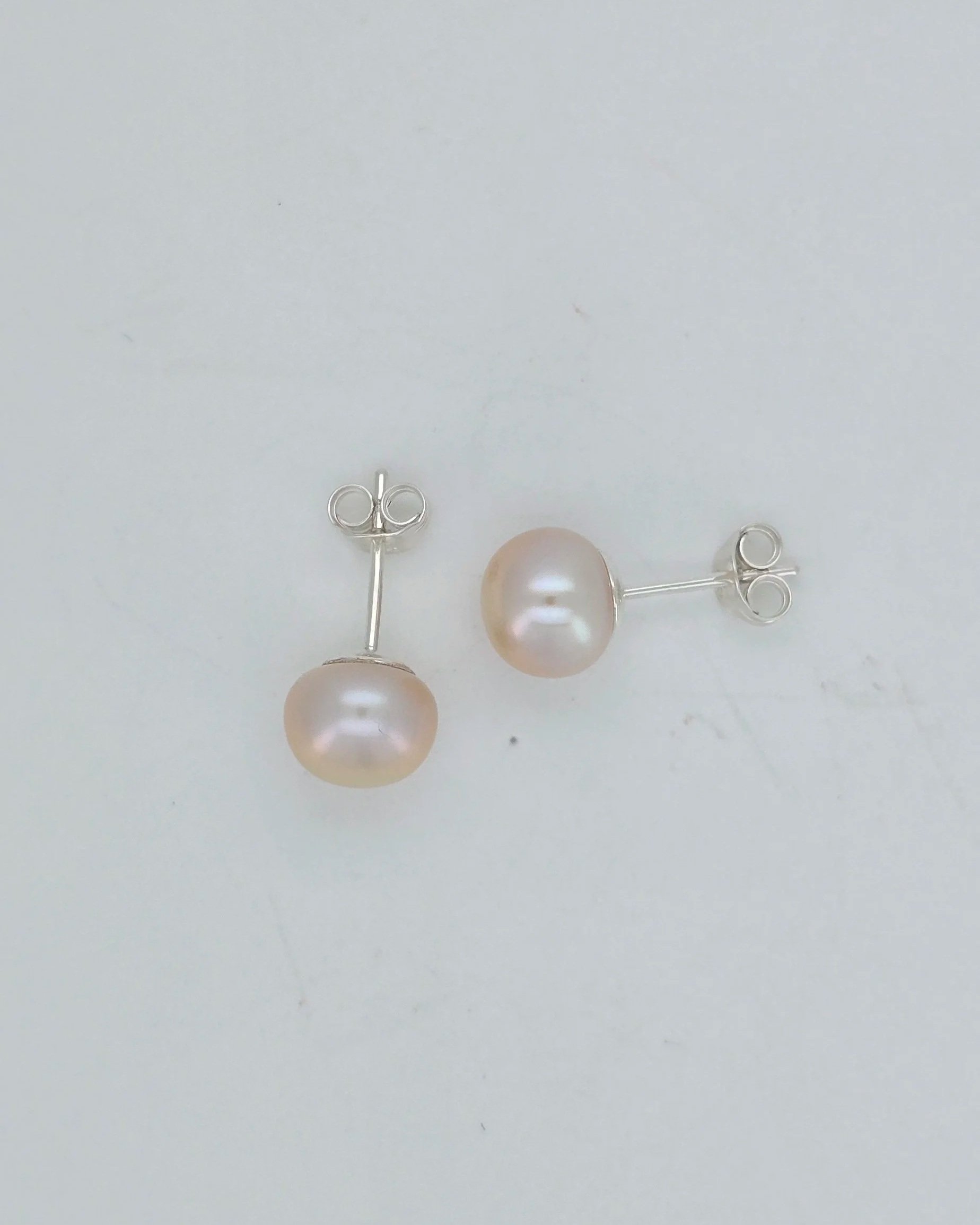 Sterling Silver 8mm Freshwater Pearl Stud Earrings