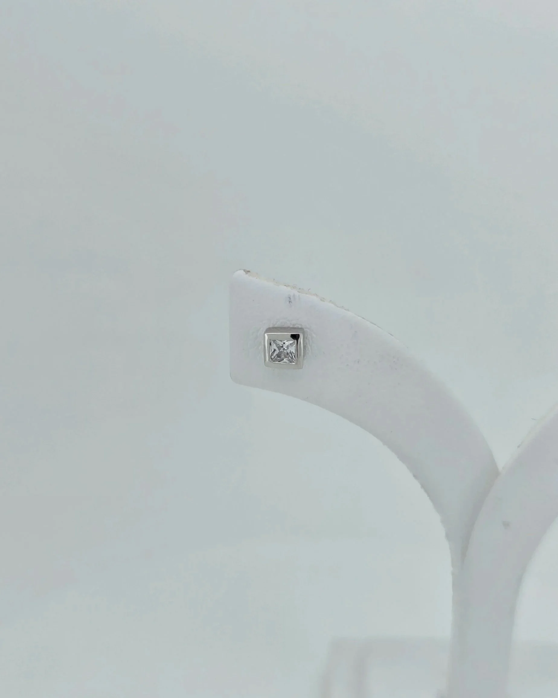 Sterling silver 4mm square stud earrings