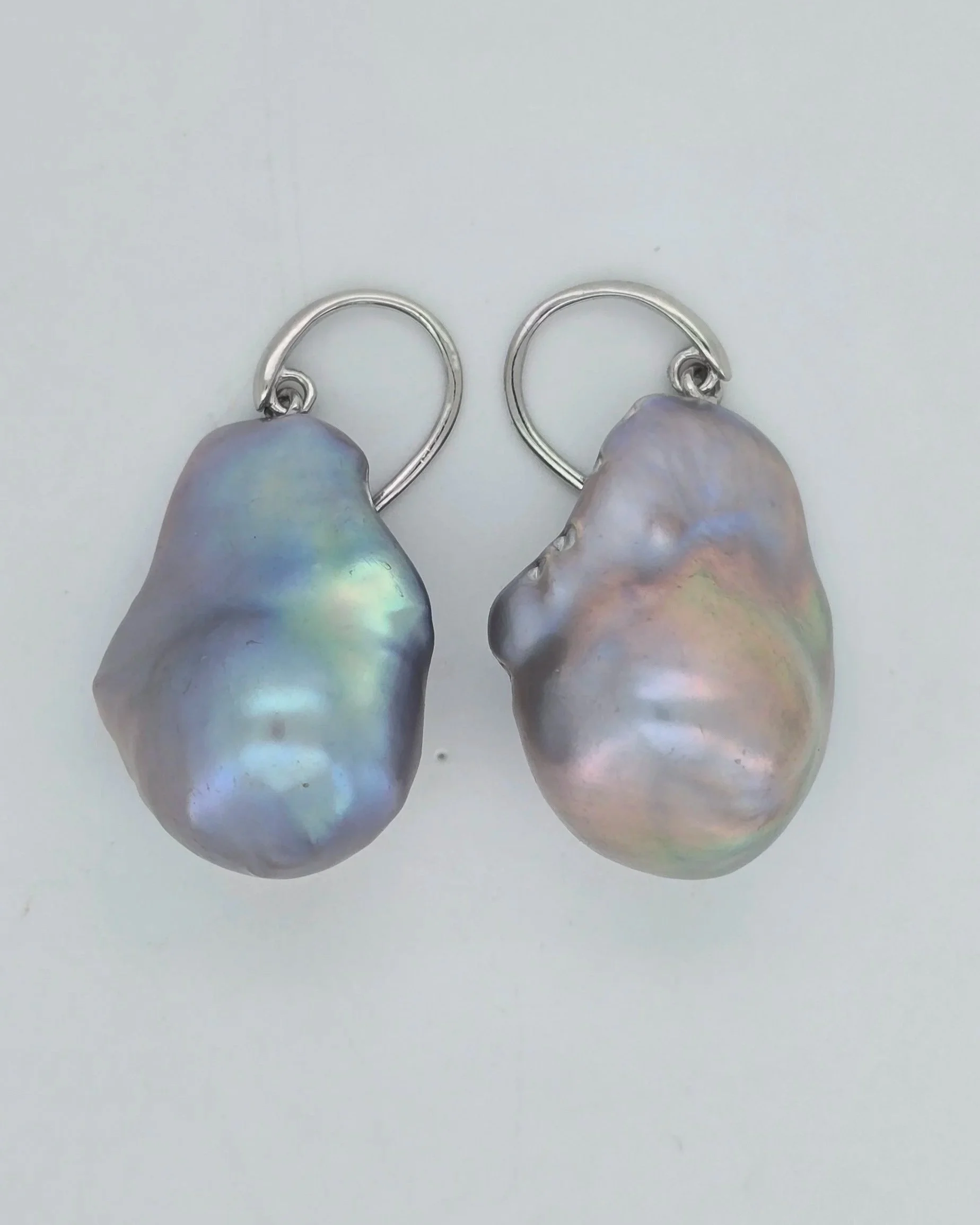 Sterling Silver Baroque Pearl Earrings