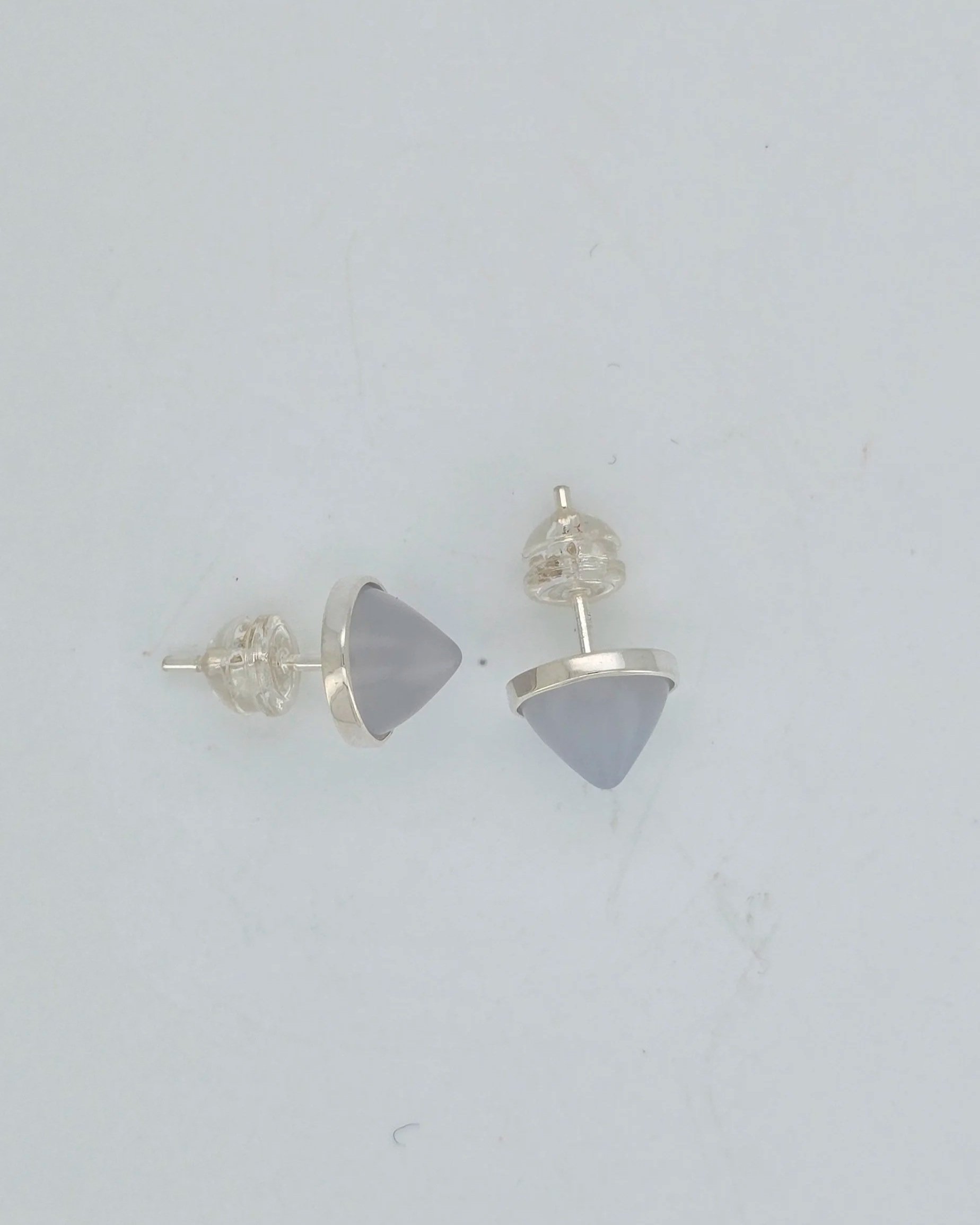 Sterling Silver Chalcedony Studs