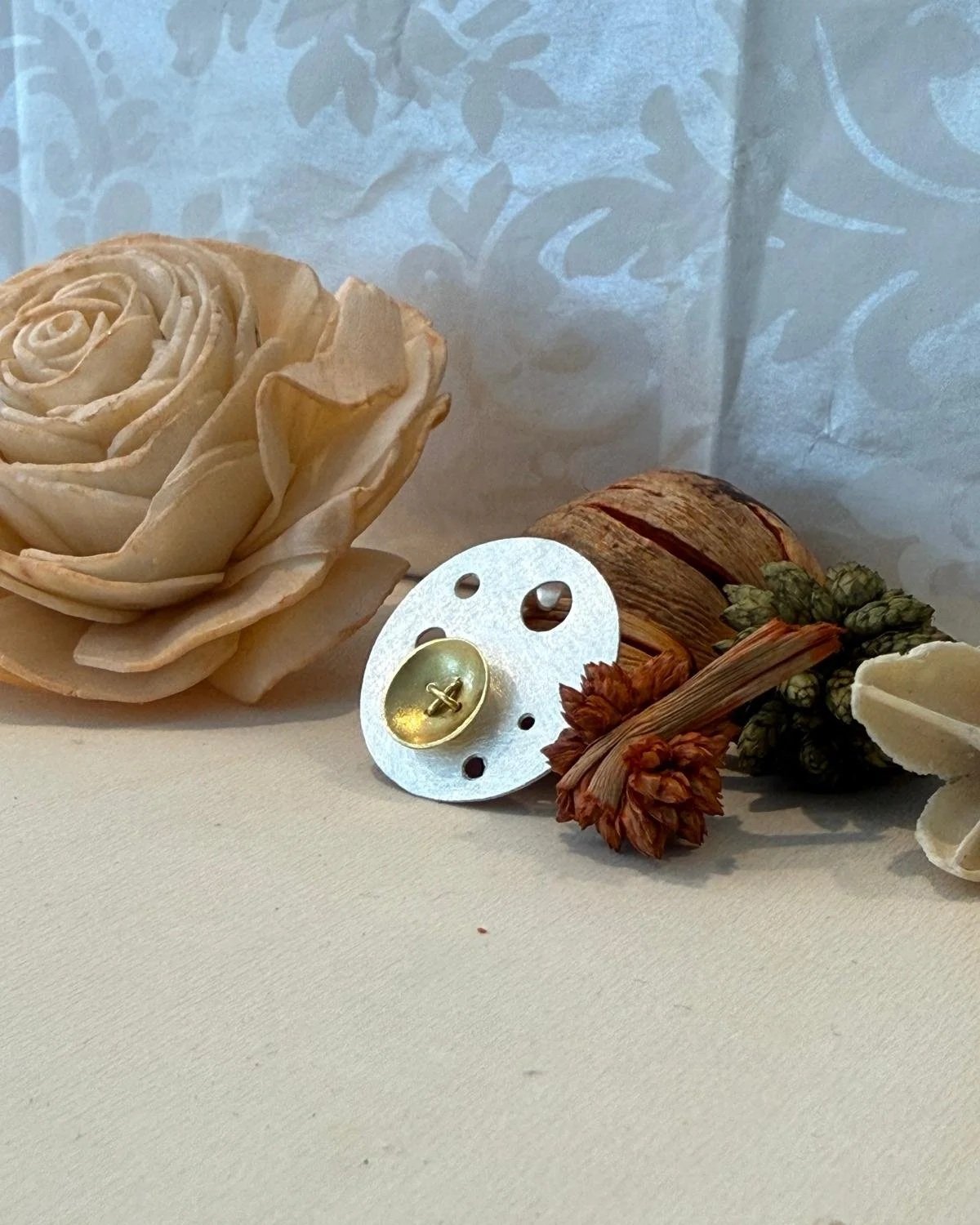 Sterling Silver Flora & Gold-Plated Lunar Pendant