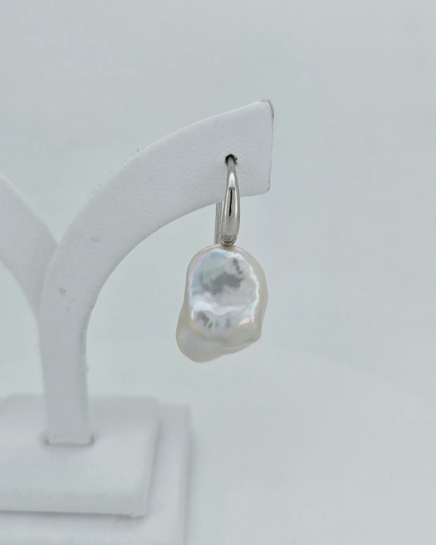 Sterling Silver Keshi Pearl Earrings