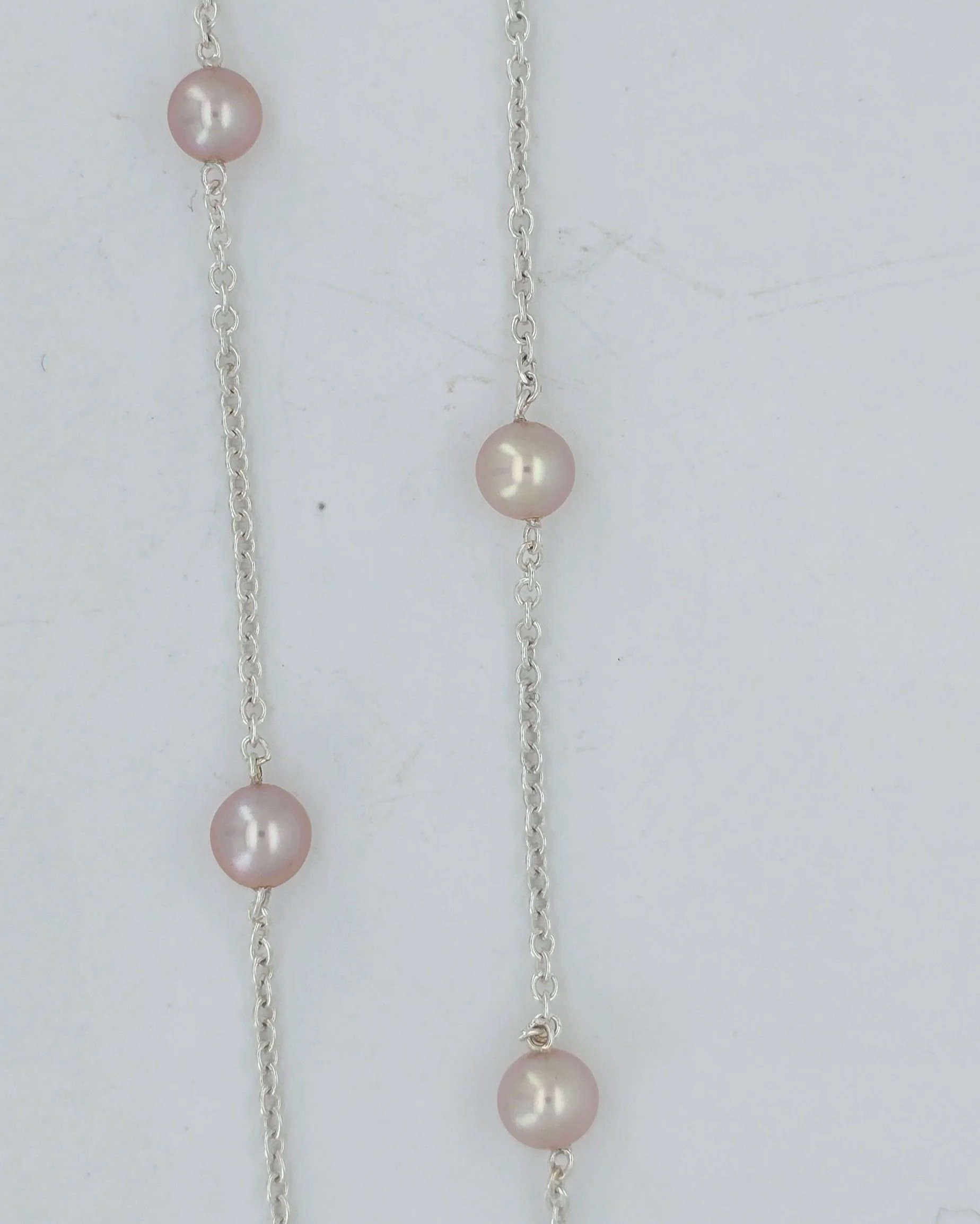 Sterling Silver Pearl Chain Necklace