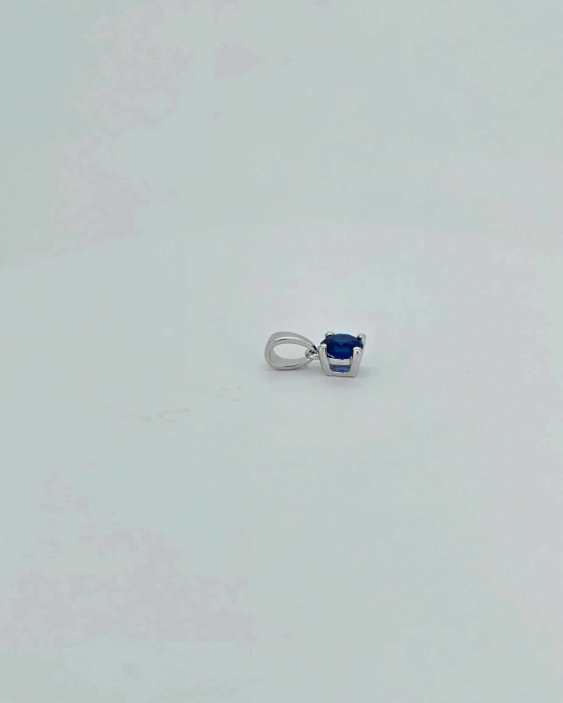Sterling Silver Synthetic Sapphire Pendant