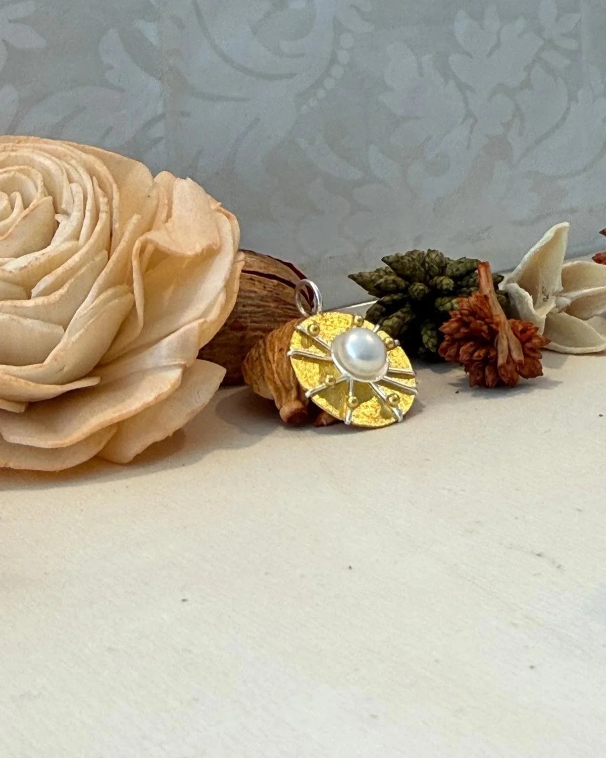 Sterling Silver & Gold-plated Sun Pendant