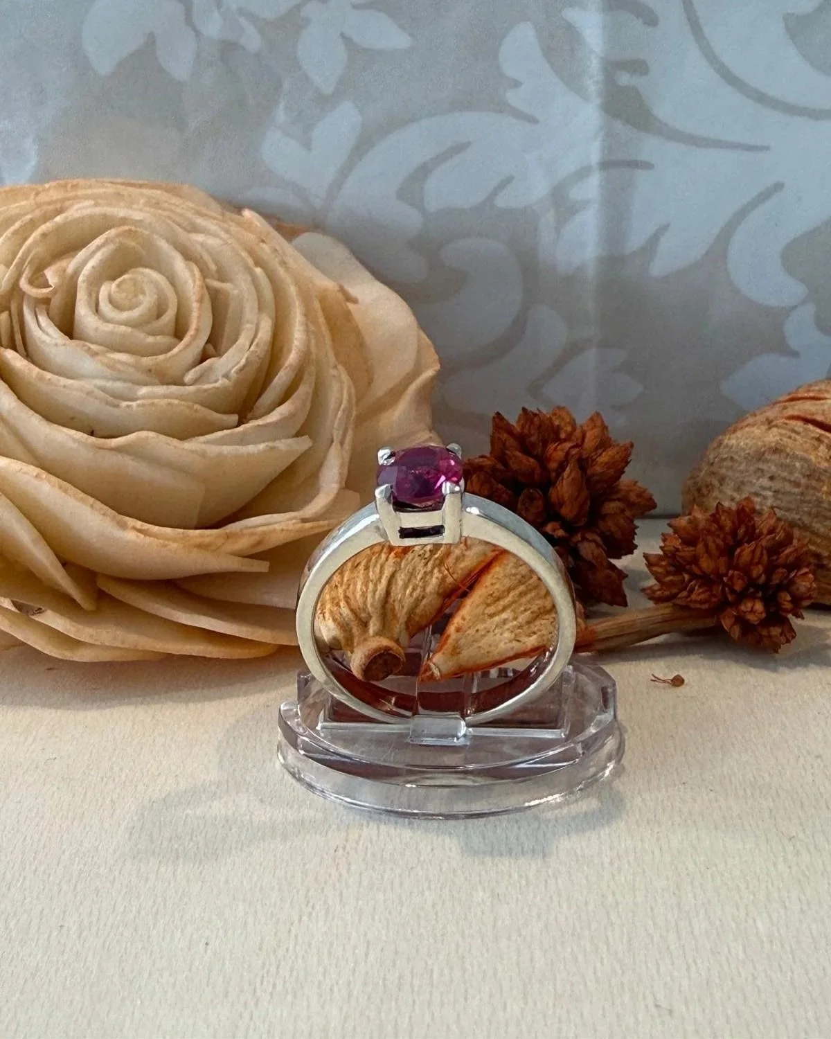 Elegant Sterling Silver Amethyst Solitaire Ring