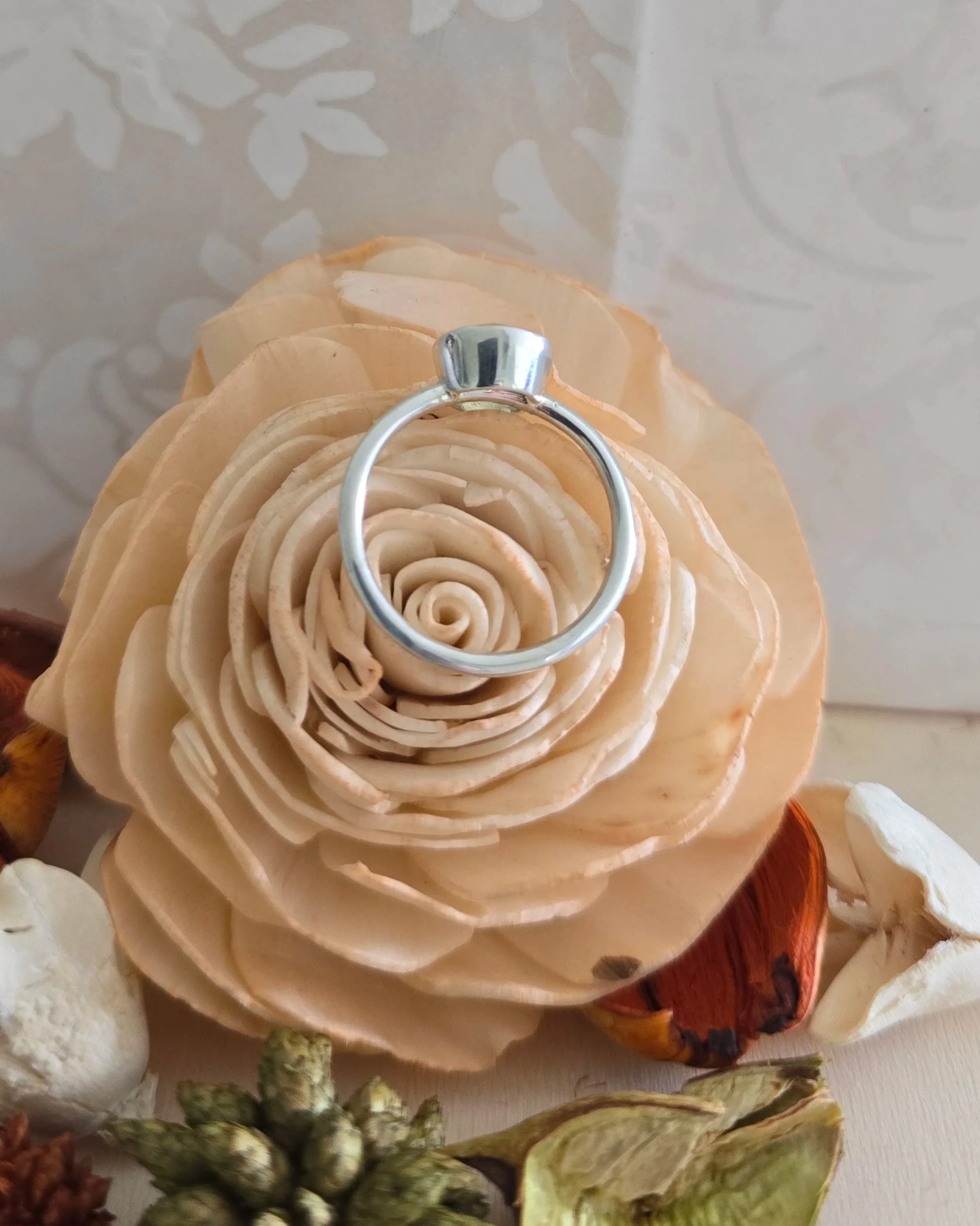 Silver Citrine Solitaire Ring