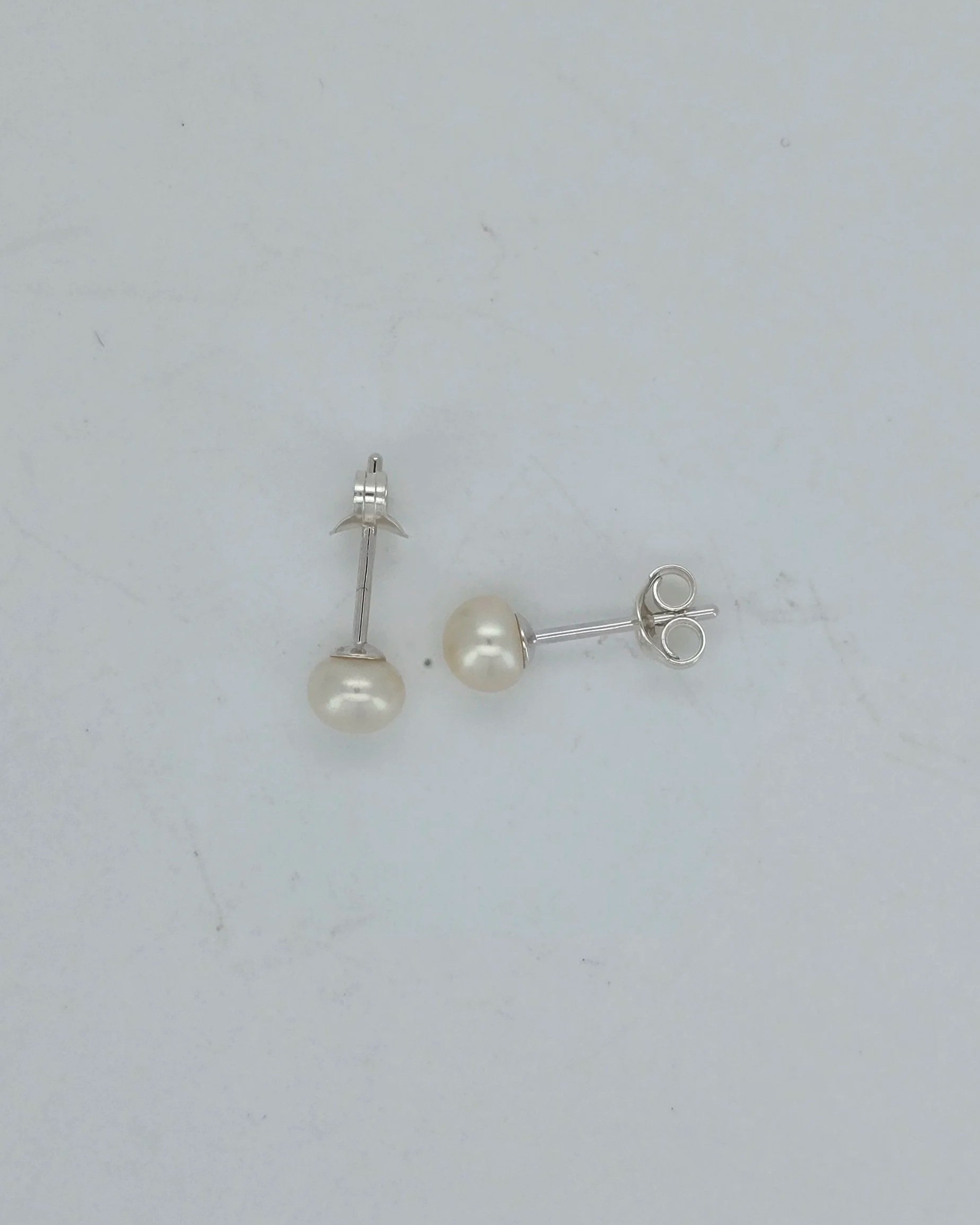 Sterling Silver 5mm White Freshwater Pearl Studs