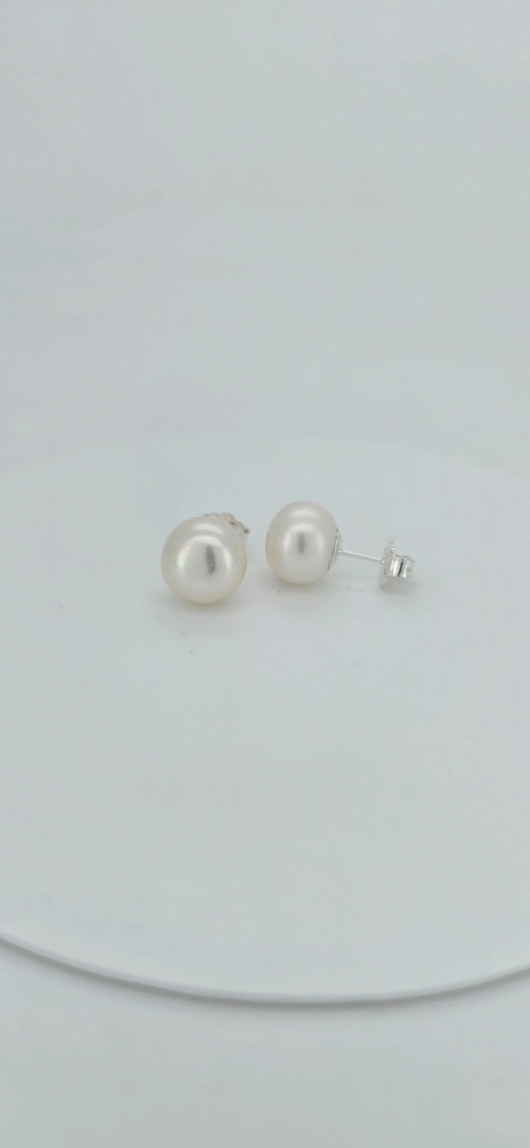 Sterling Silver Pearl Stud Earrings