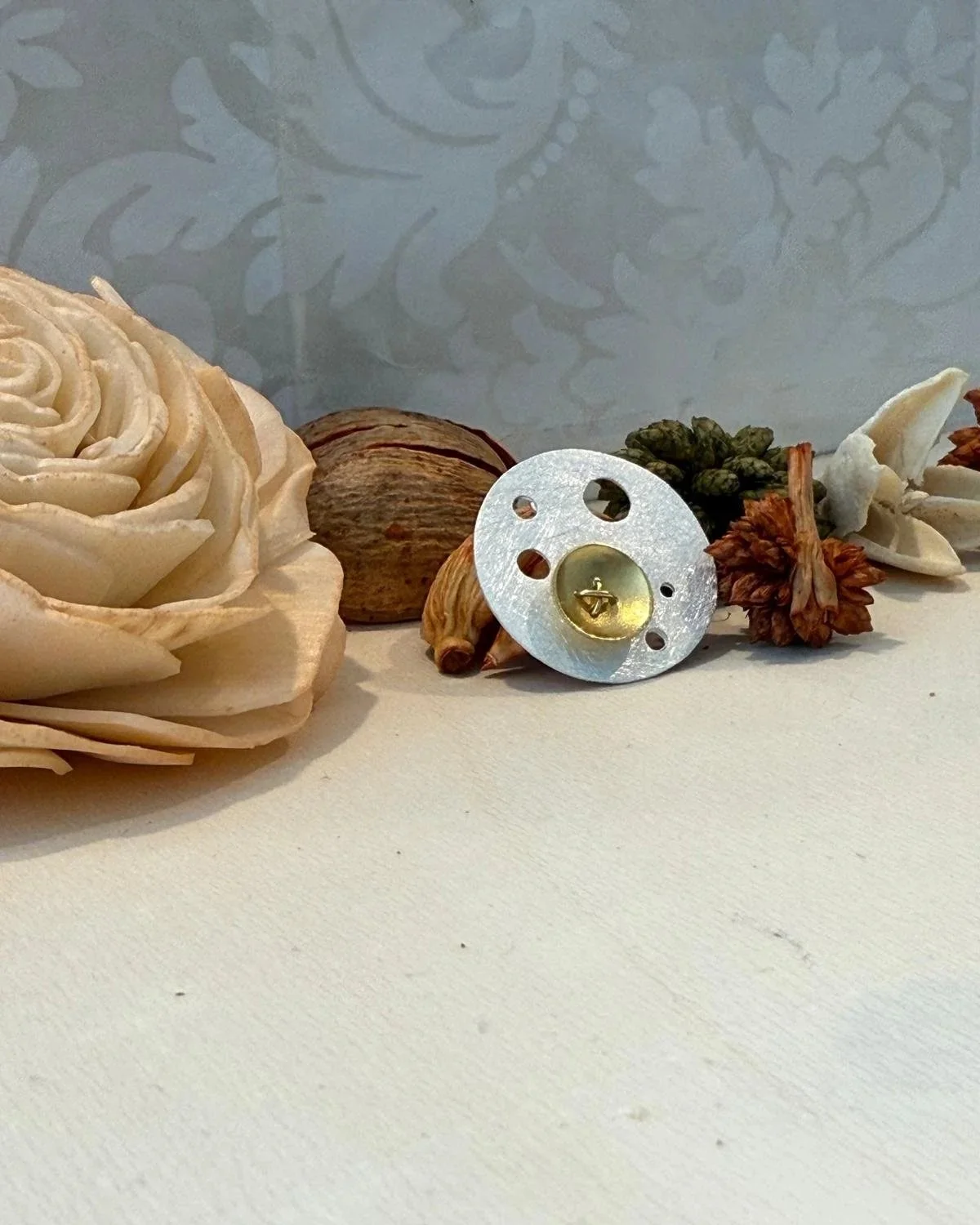 Sterling Silver Flora & Gold-Plated Lunar Pendant