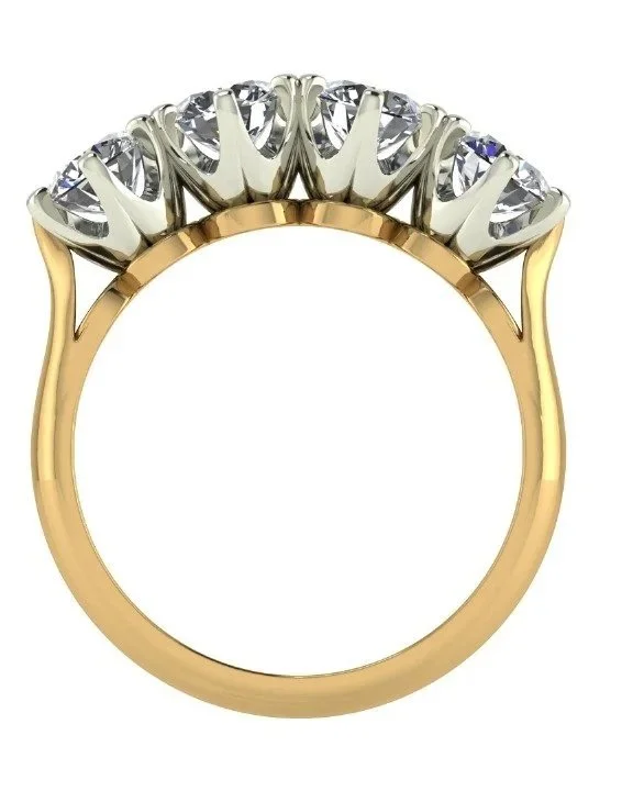 Gold Four Stone Diamond Rex Set Ring