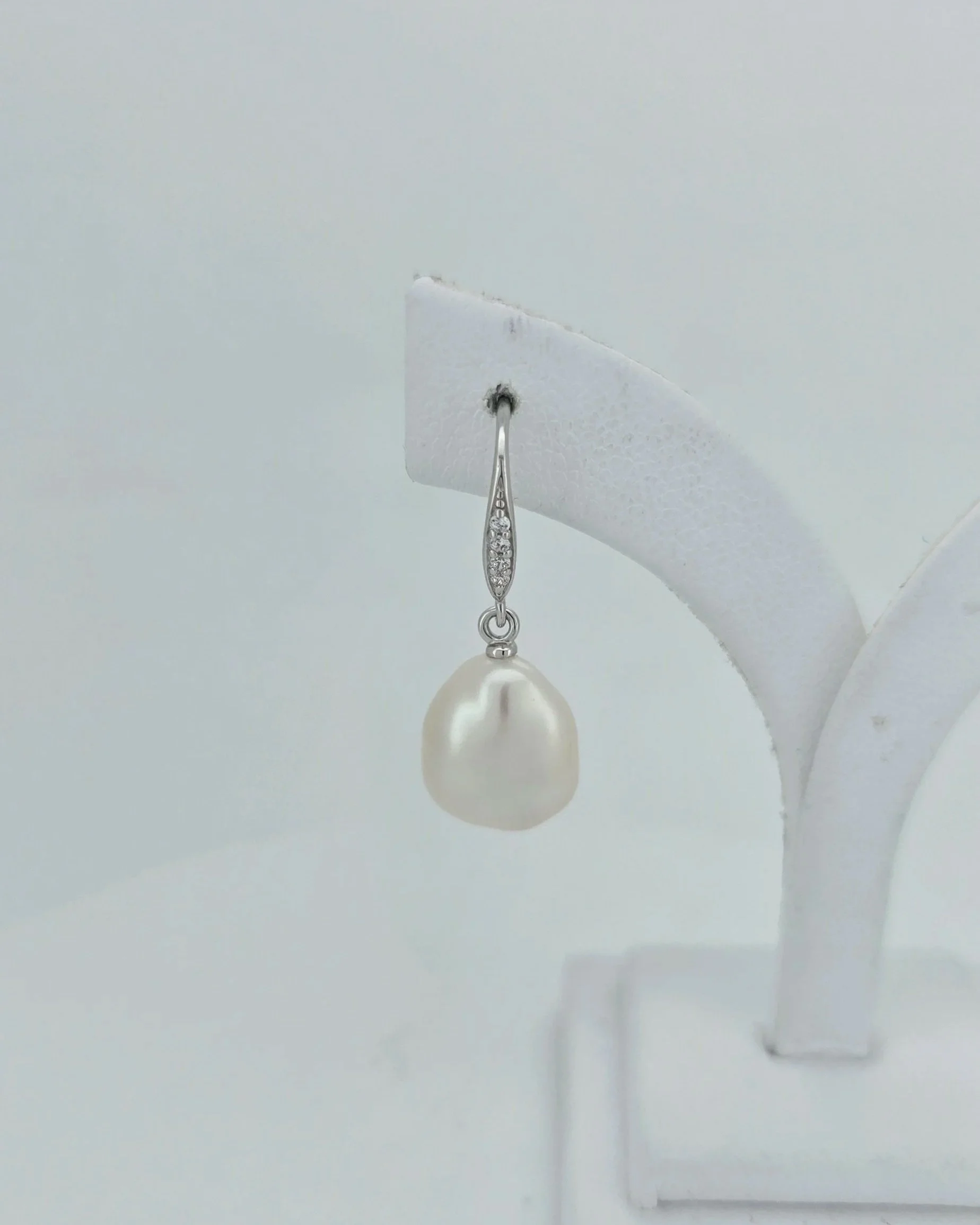Sterling Silver Keshi Pearl Earrings
