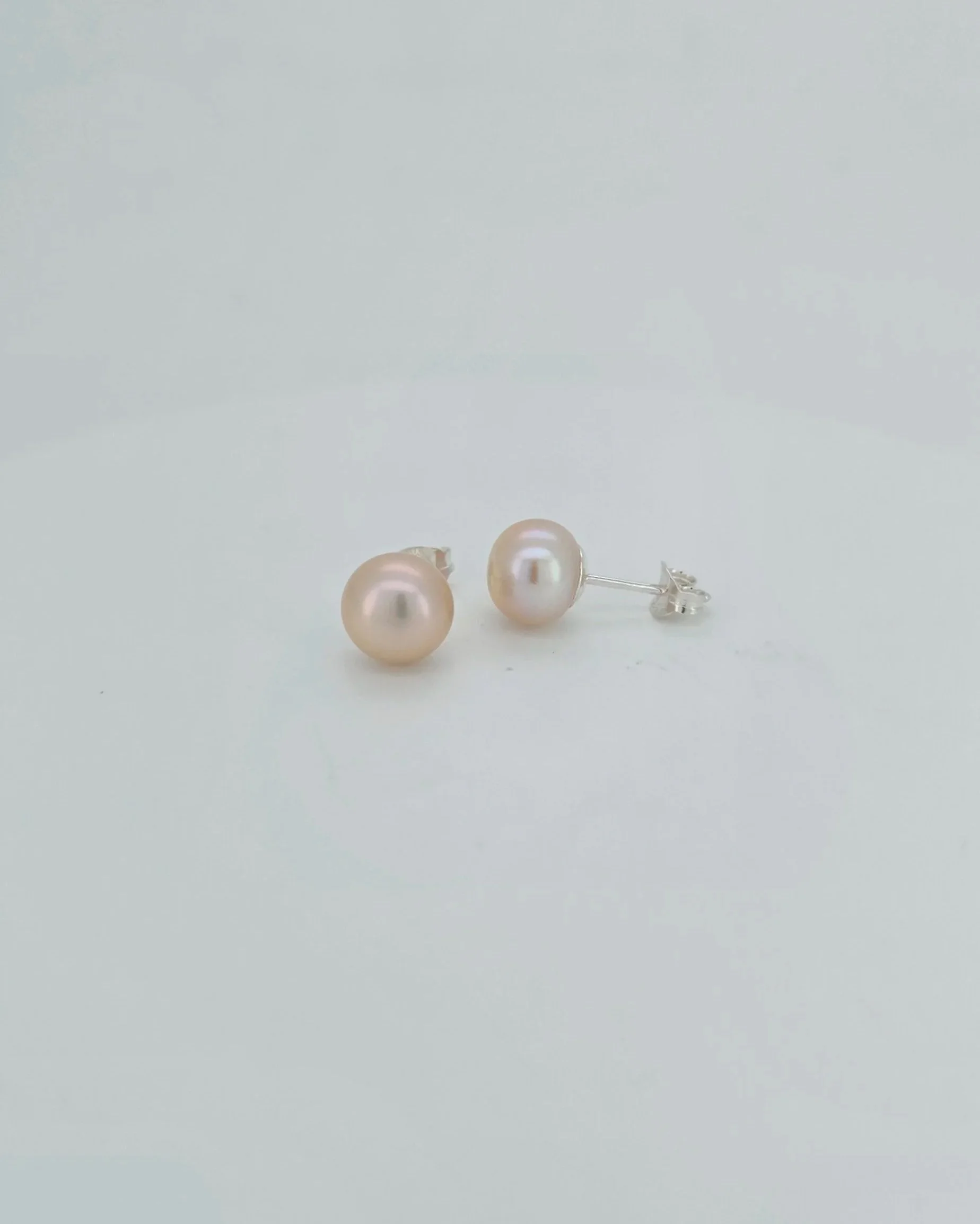 Sterling Silver 8mm Freshwater Pearl Stud Earrings
