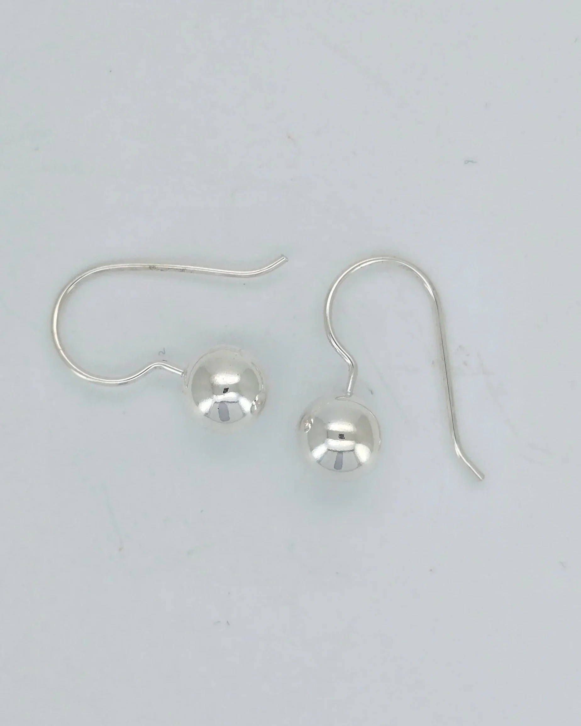 Sterling Silver 8mm Ball Hook Earrings