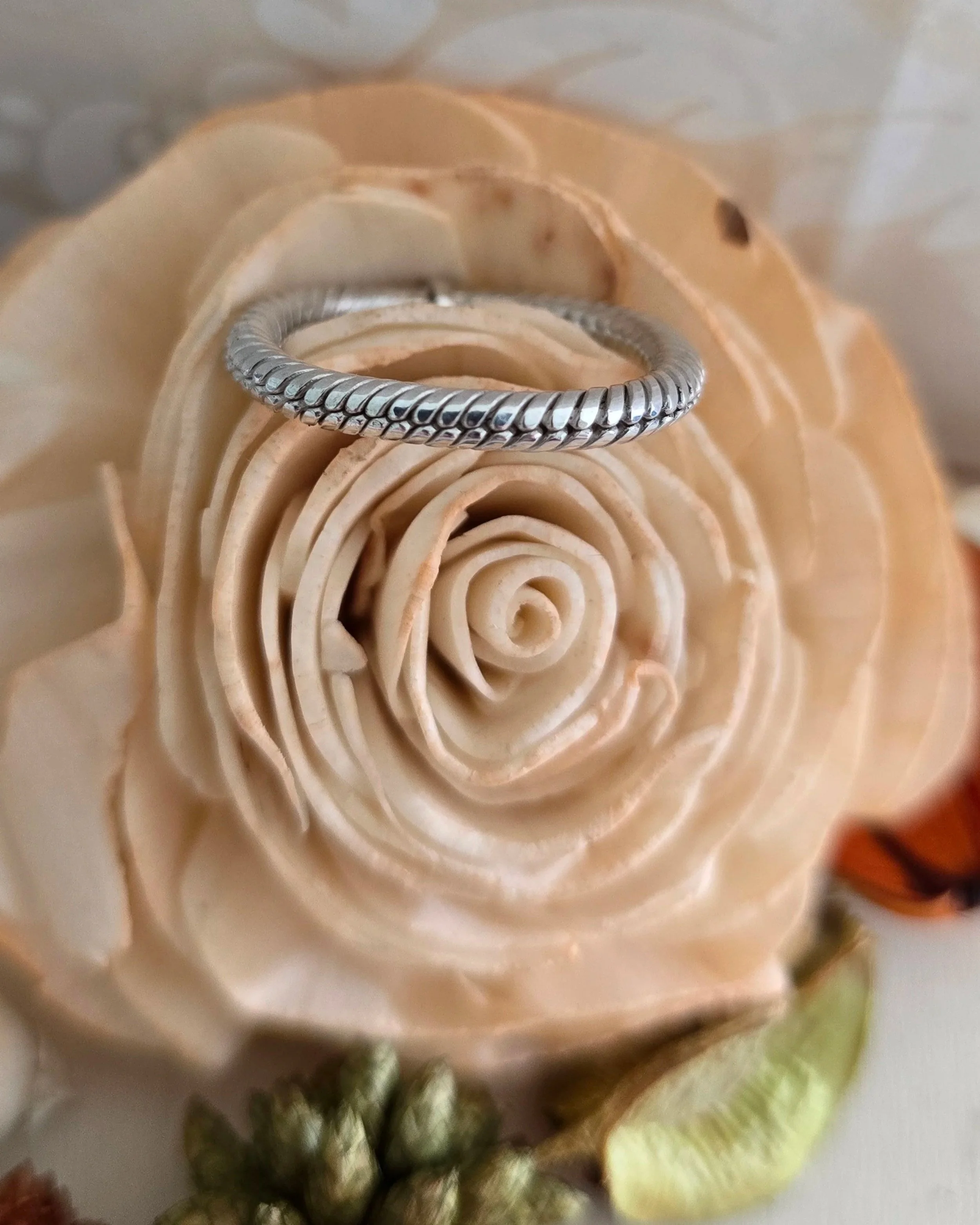 Silver Snake Chain Ring