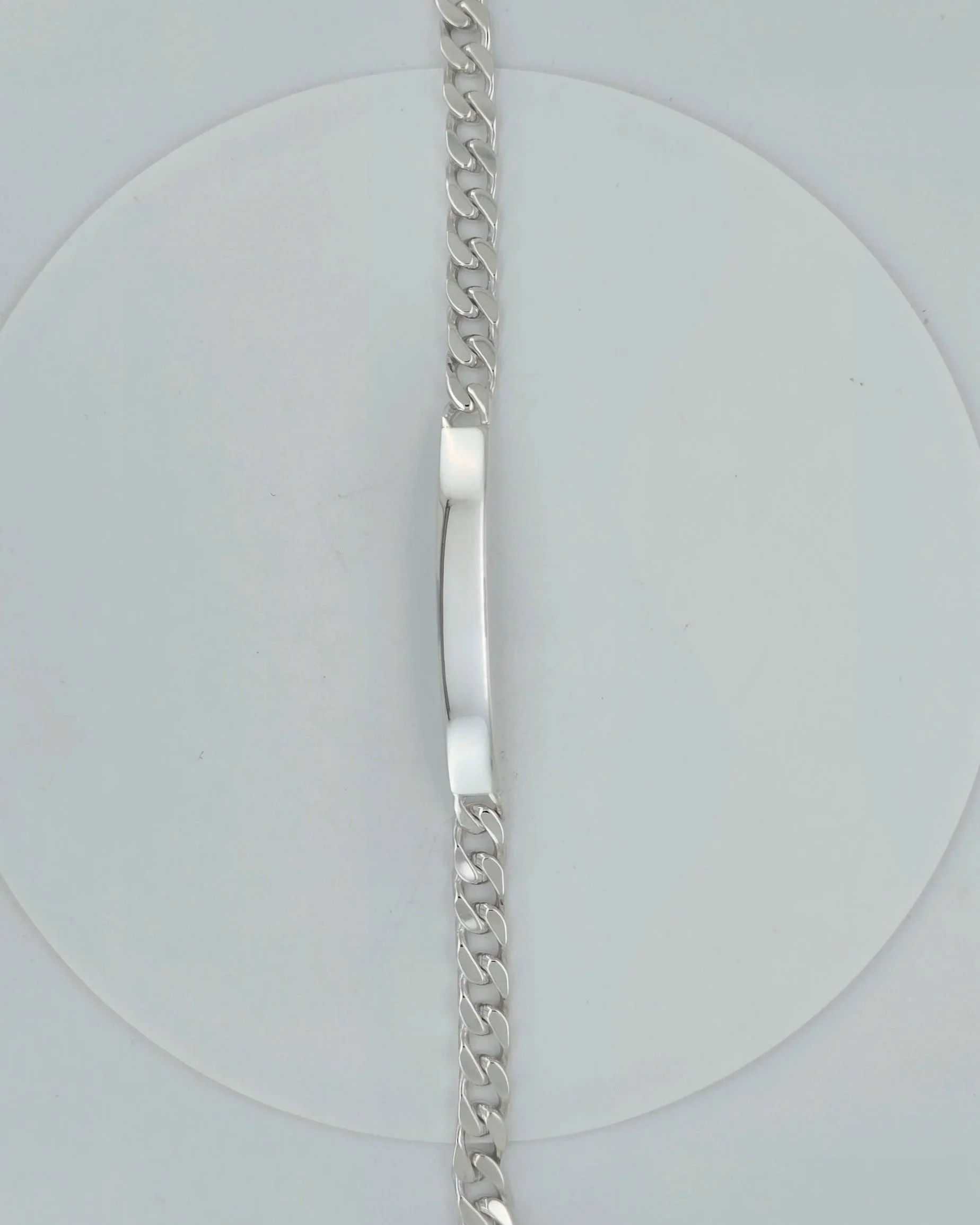 Sterling Silver Diamond Cut Curb ID Bracelet