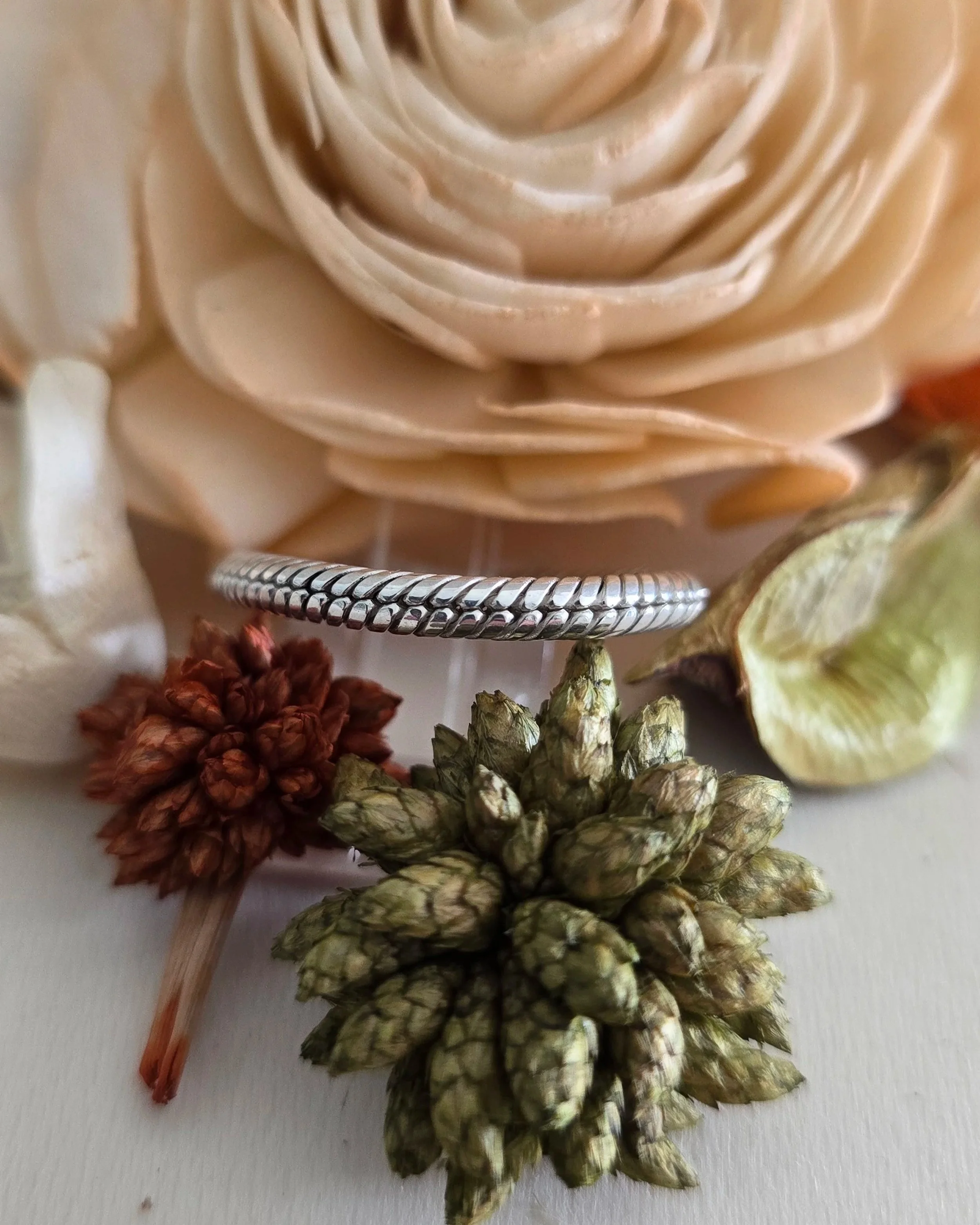 Silver Snake Chain Ring