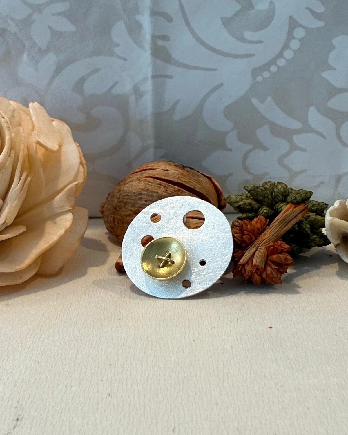 Sterling Silver Flora & Gold-Plated Lunar Pendant