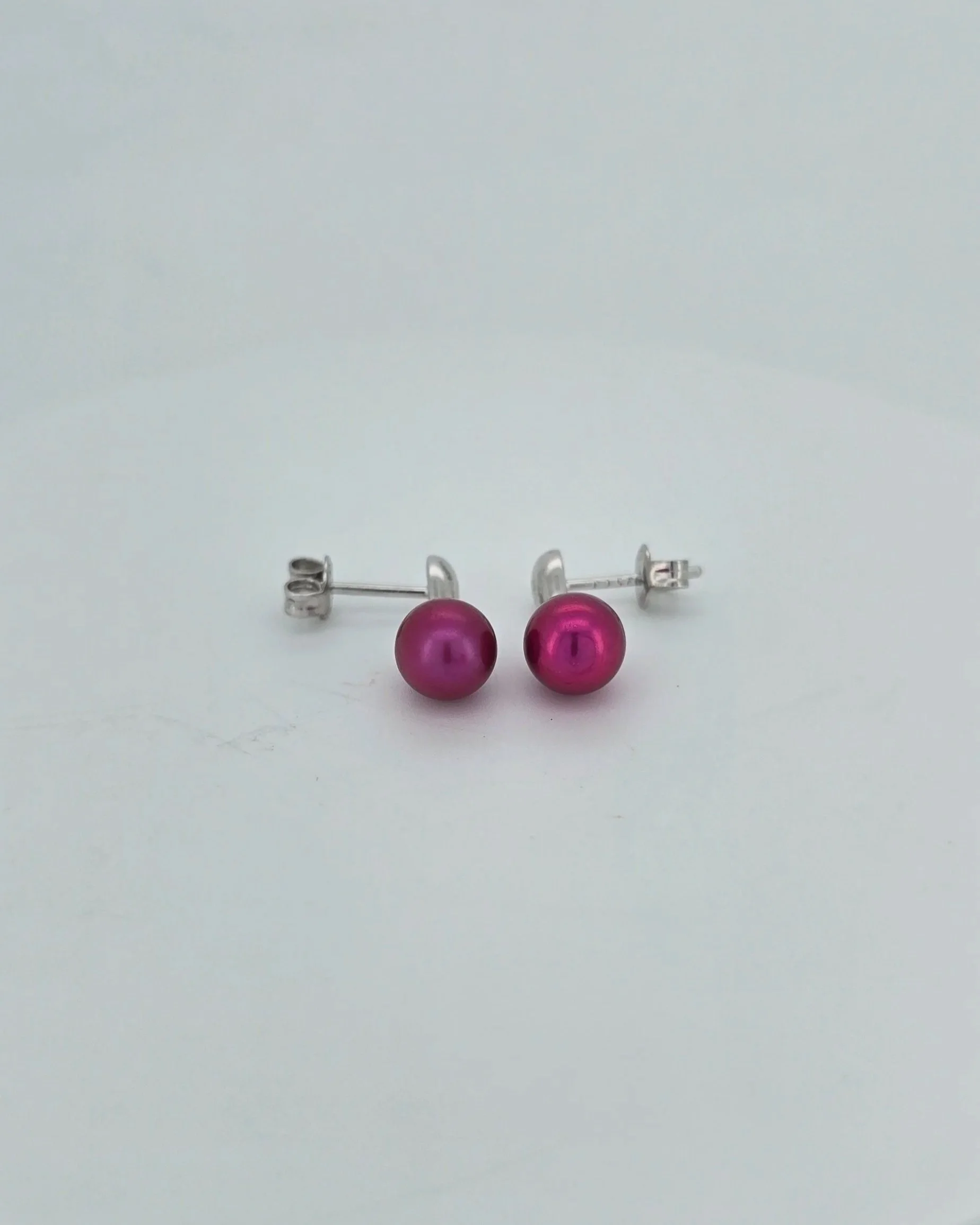 Sterling Silver Pearl Drop Stud Earrings