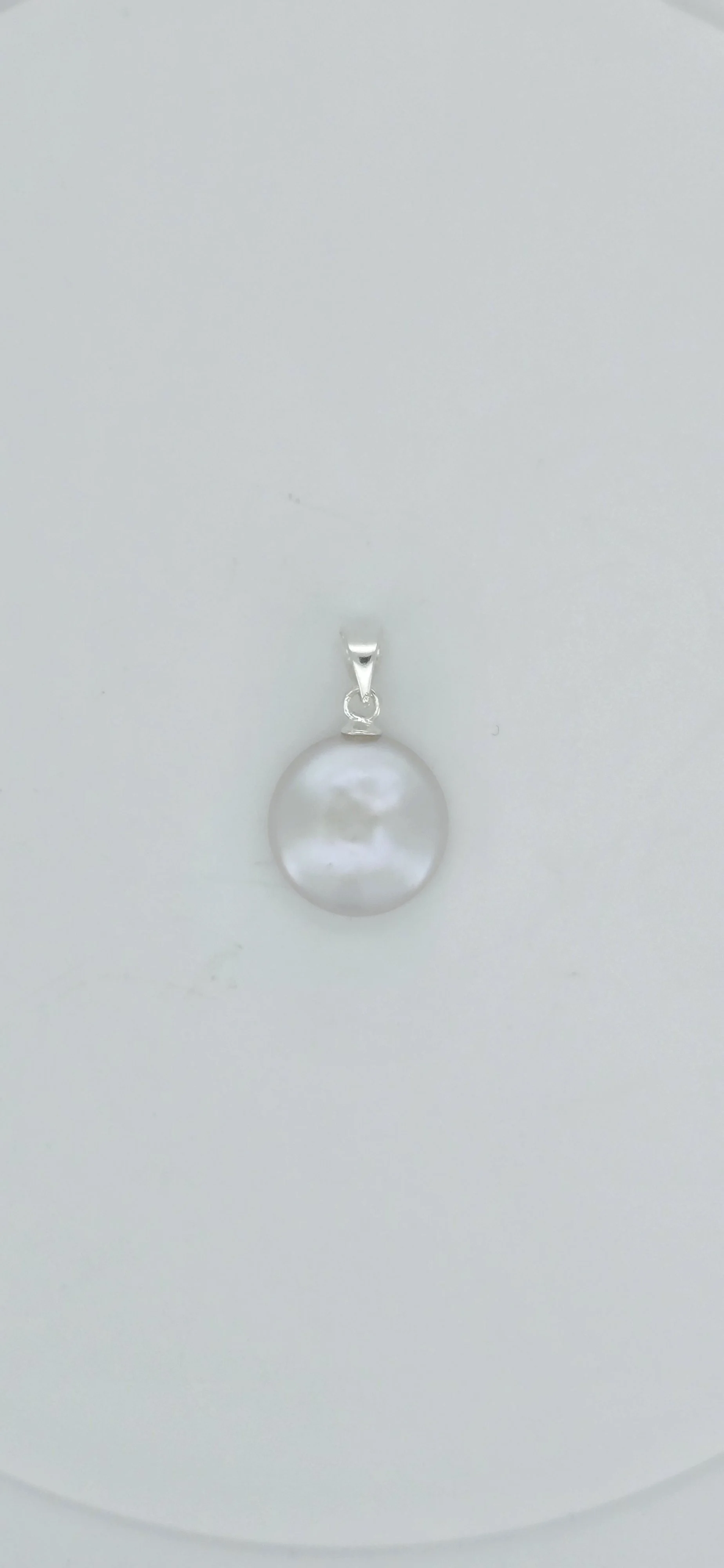 Sterling Silver Coin Pearl Pendant