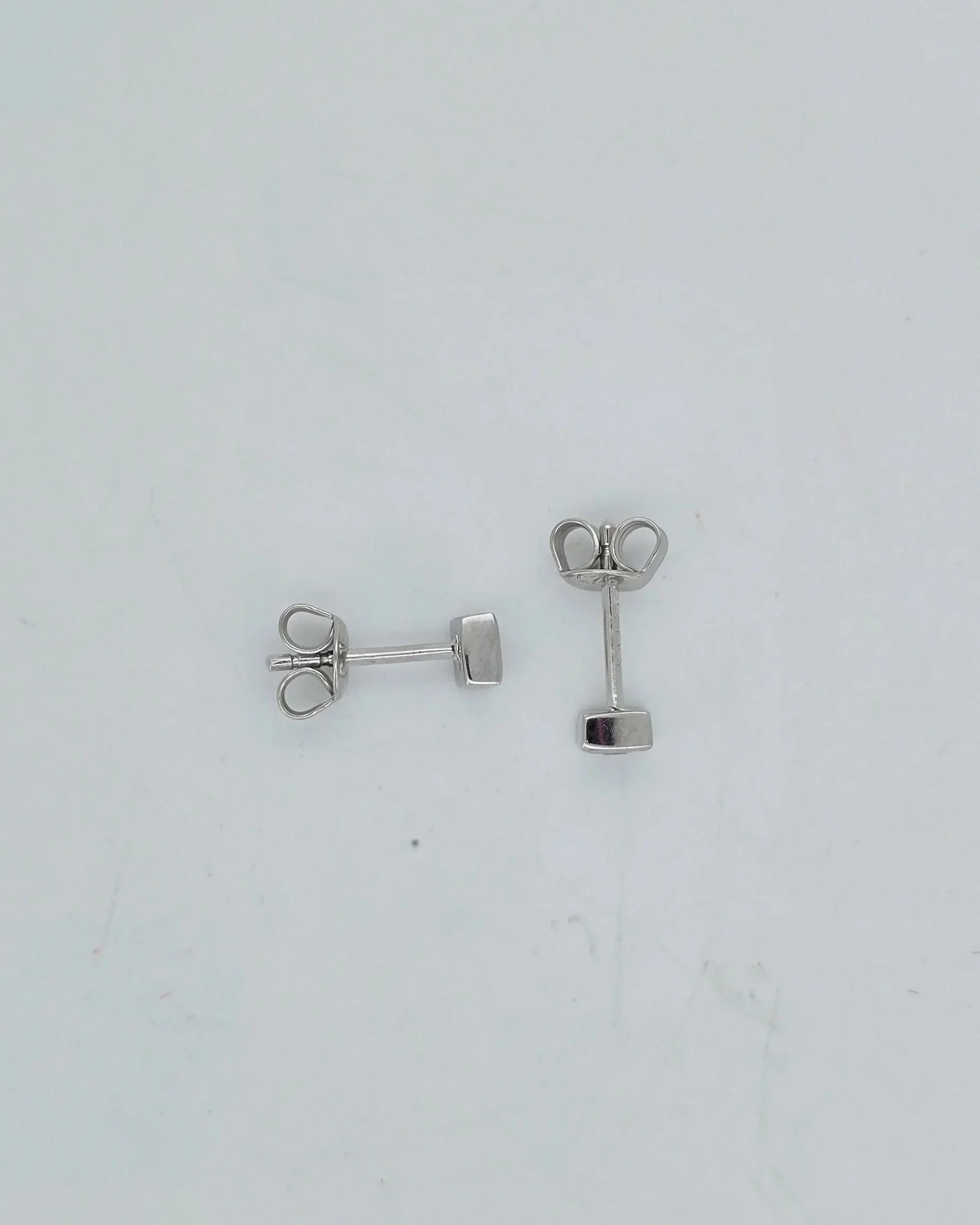Sterling silver 4mm square stud earrings