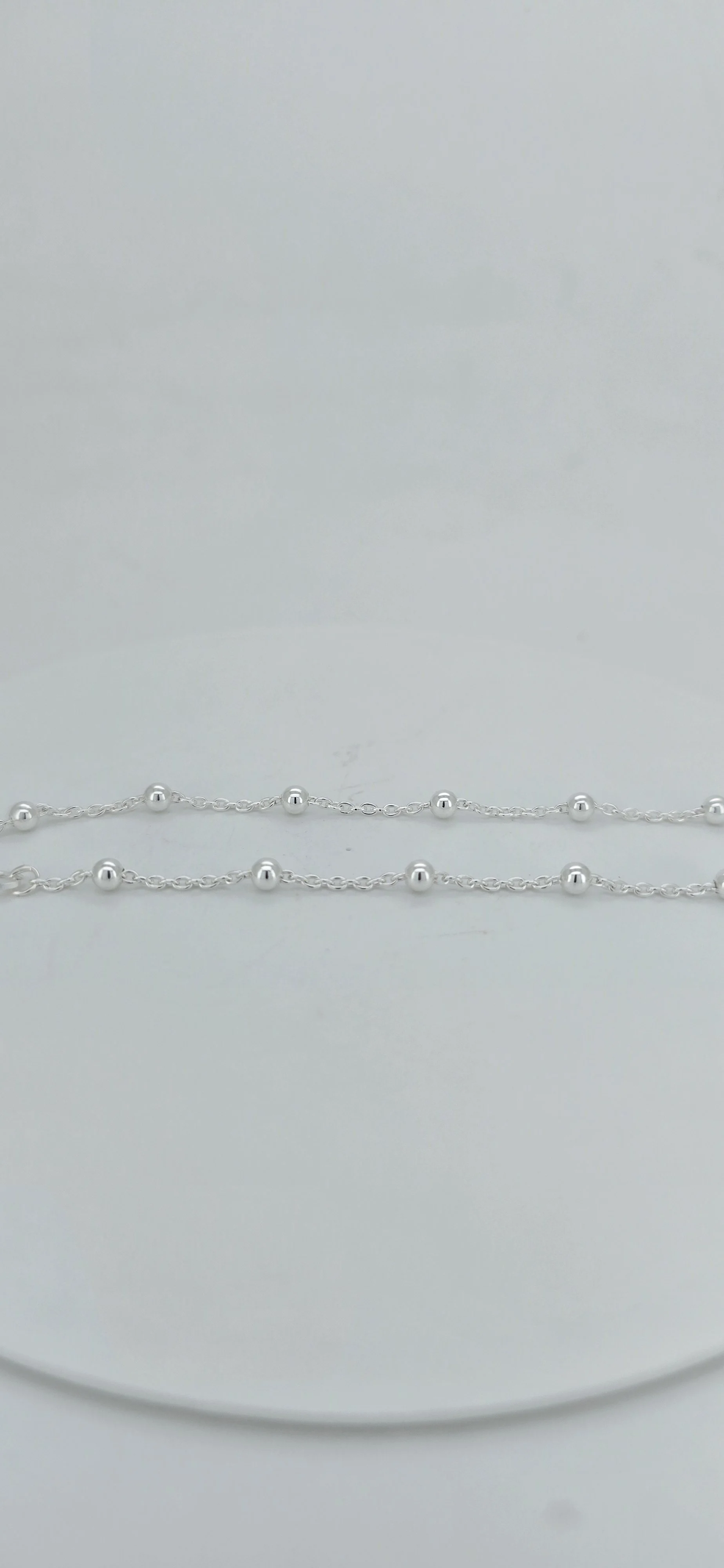 Sterling Silver Ball & Cable Bracelet - 21cm