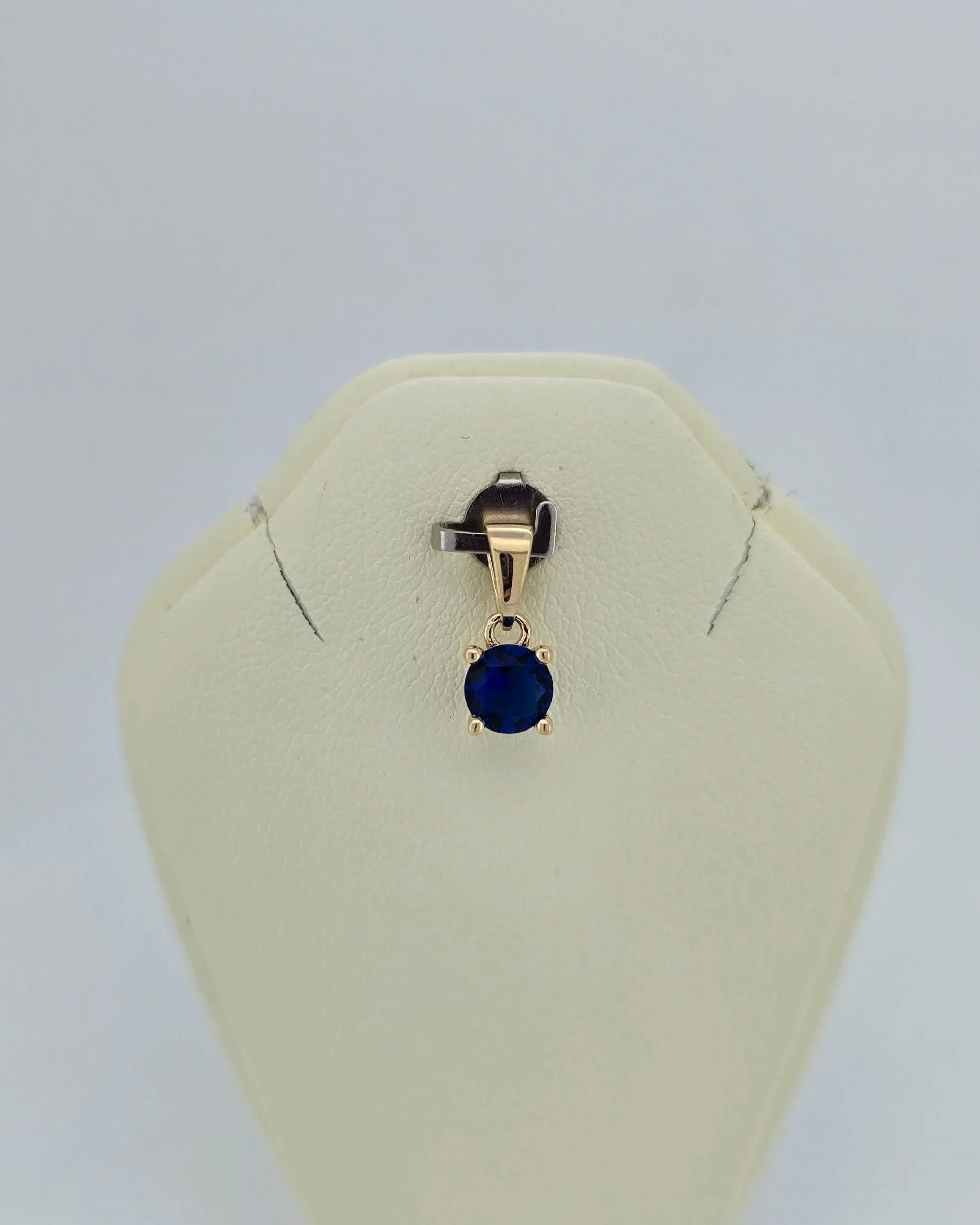 9ct Yellow Gold September Synthetic Sapphire Pendant