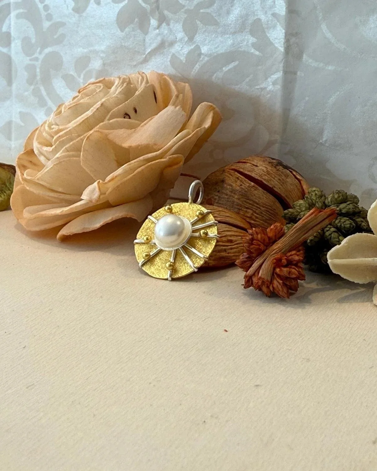 Sterling Silver & Gold-plated Sun Pendant