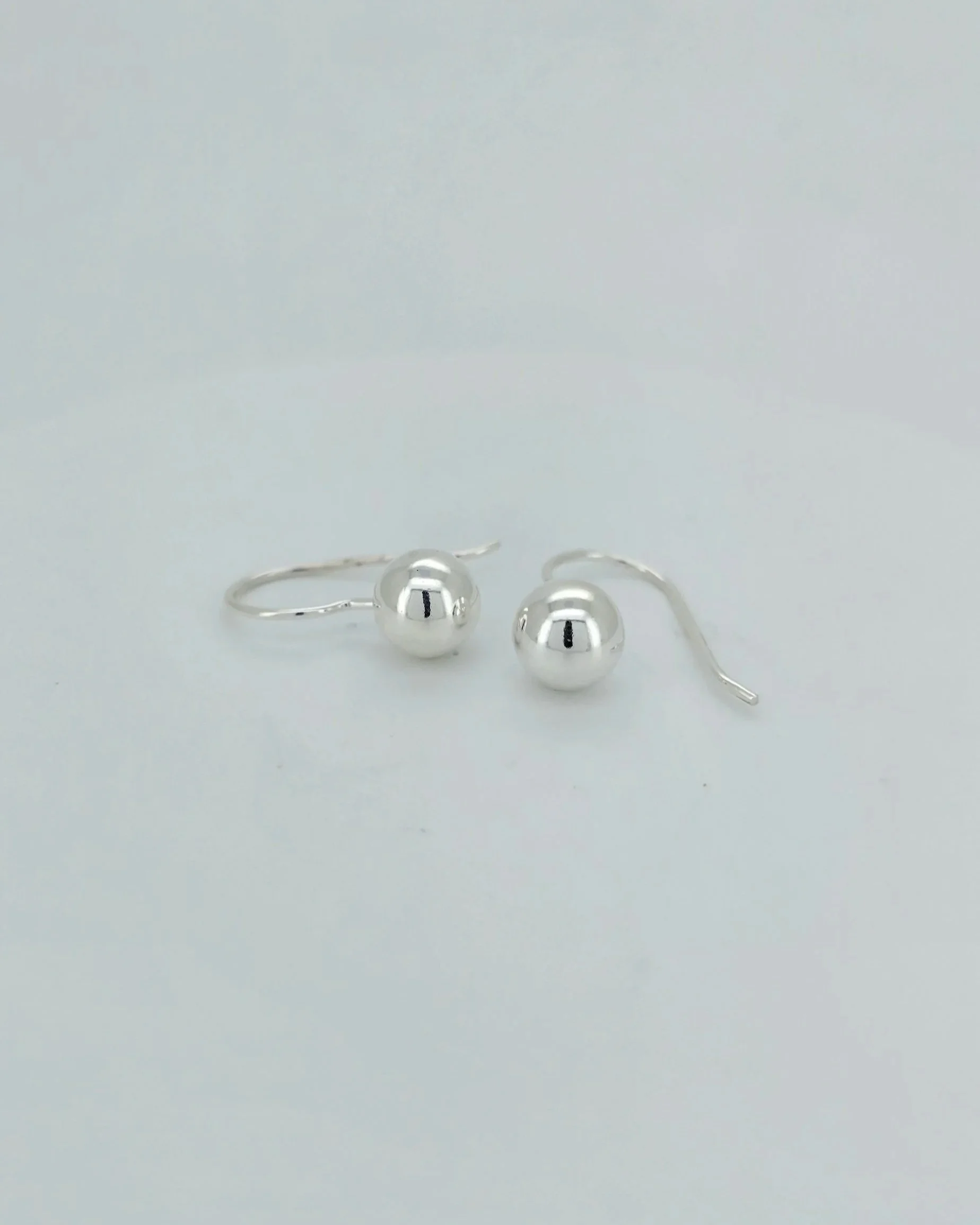 Sterling Silver 8mm Ball Hook Earrings