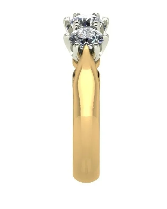 Gold Four Stone Diamond Rex Set Ring