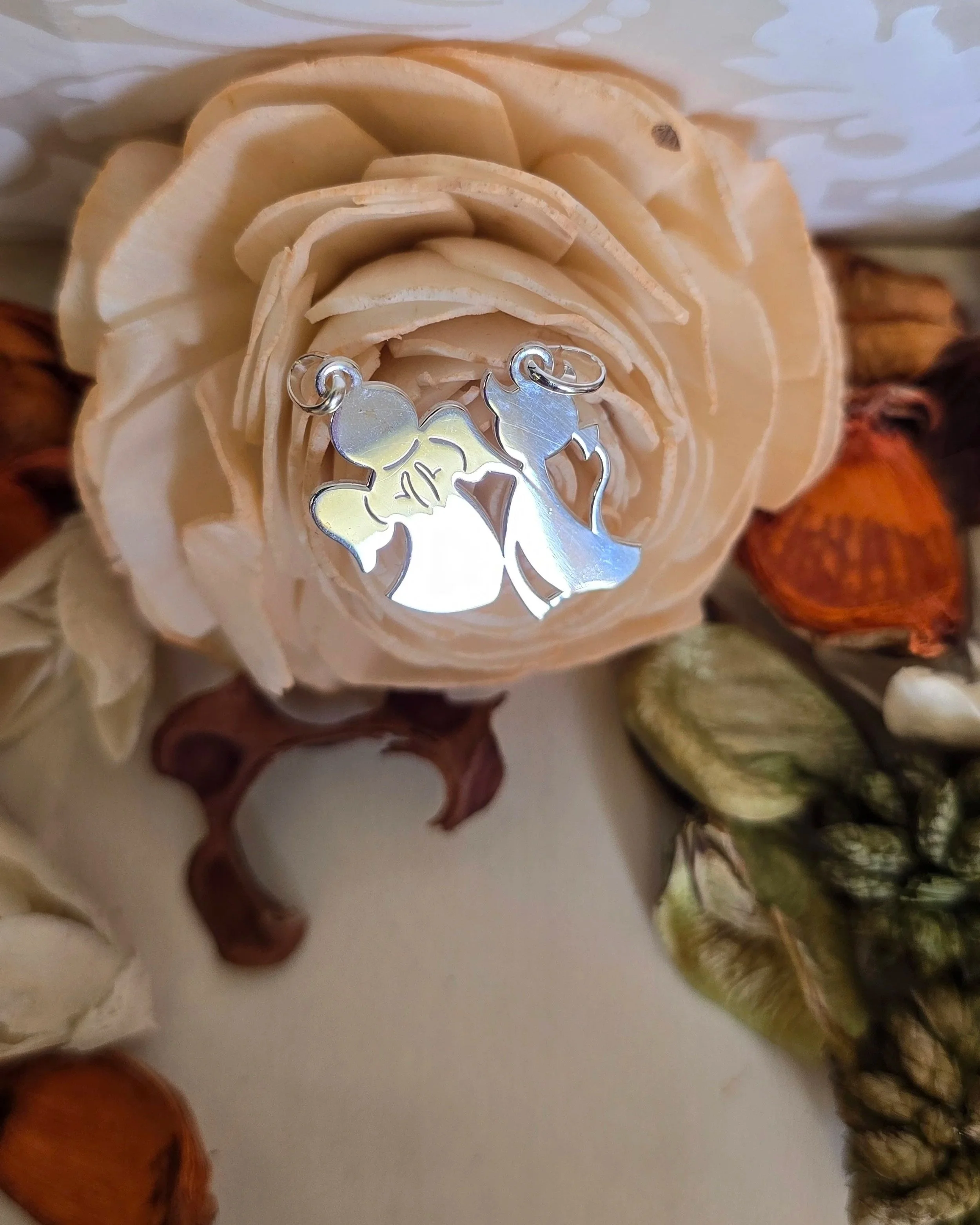 Silver Angel & Devil Share Pendant