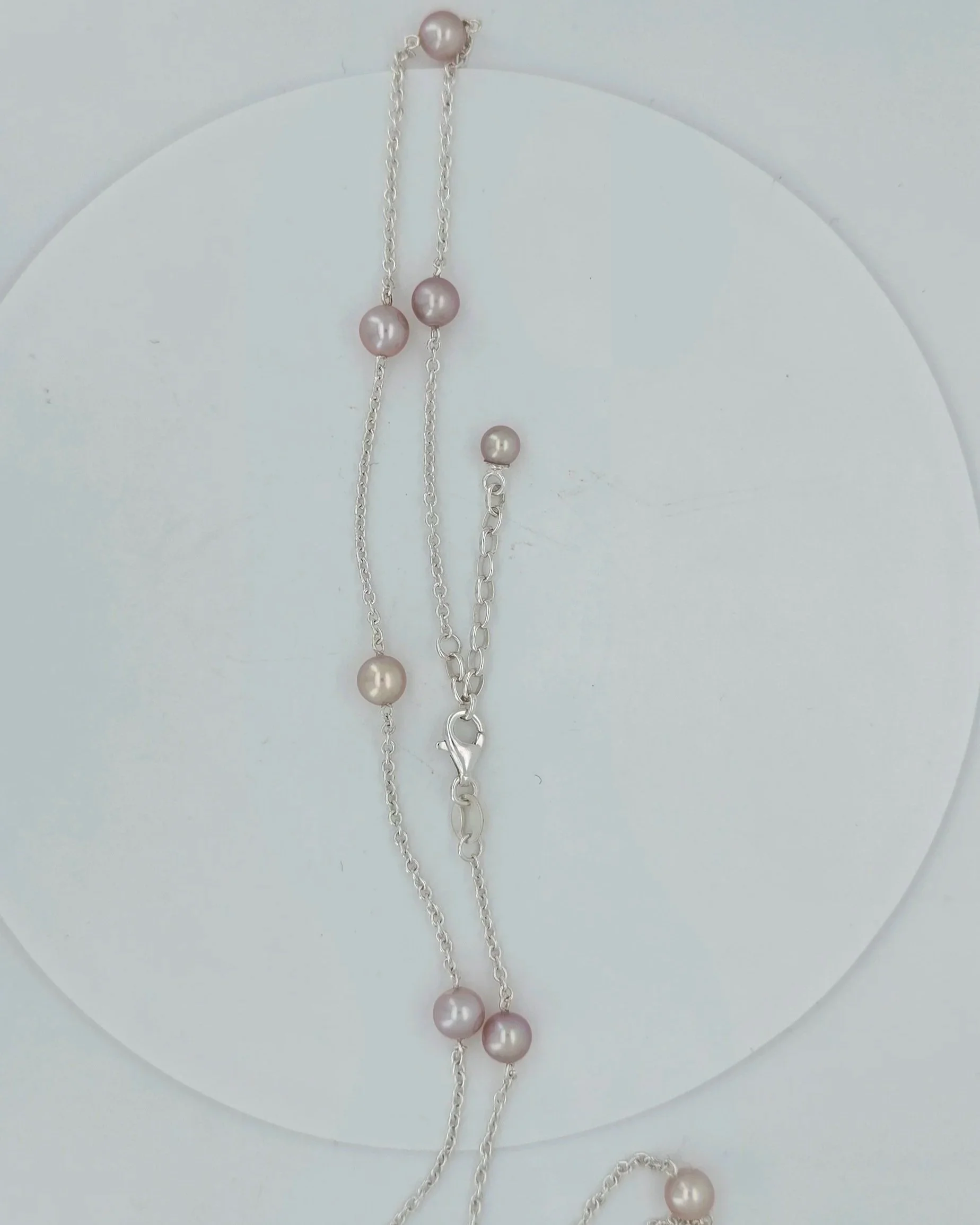 Sterling Silver Pearl Chain Necklace