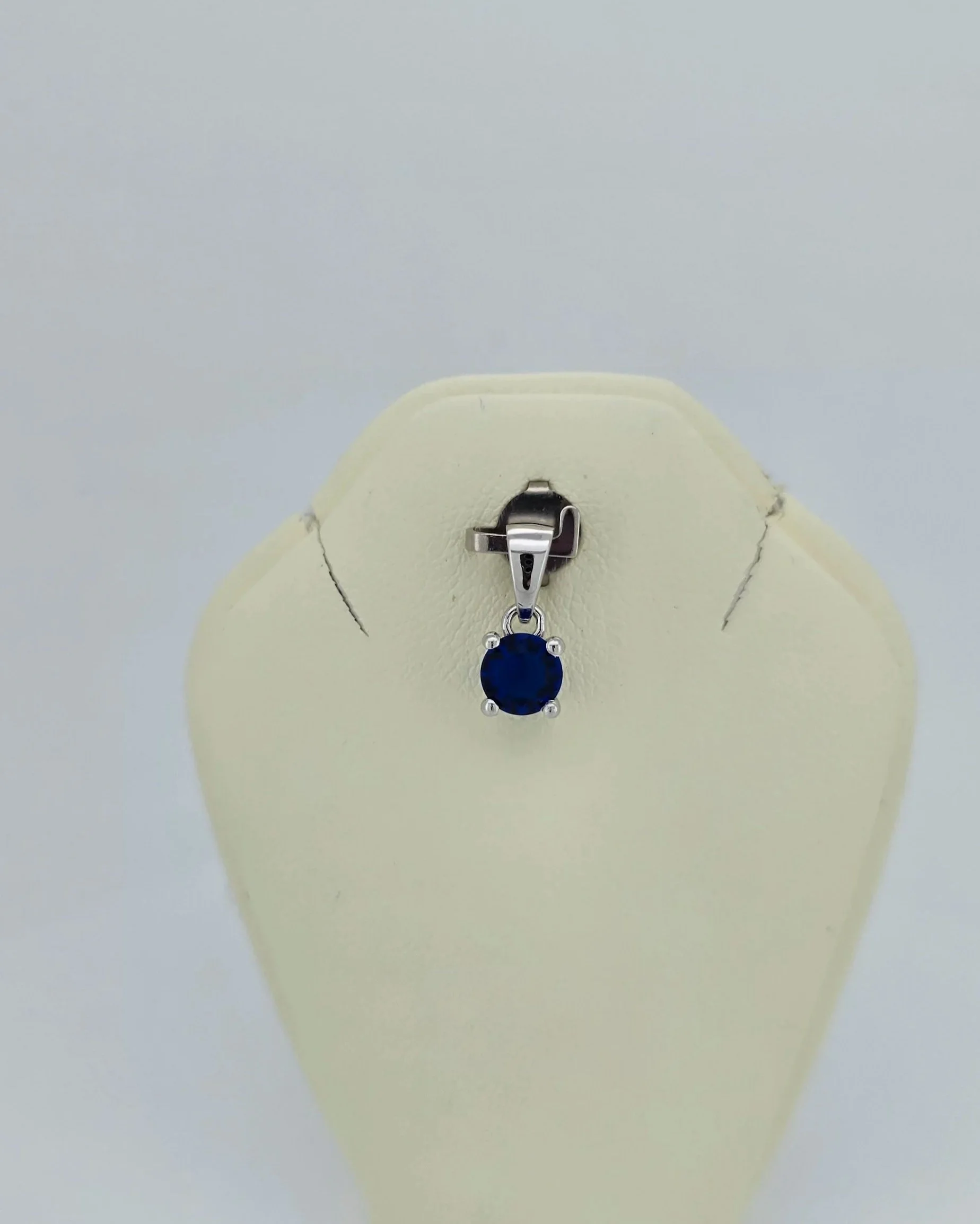 Sterling Silver Synthetic Sapphire Pendant