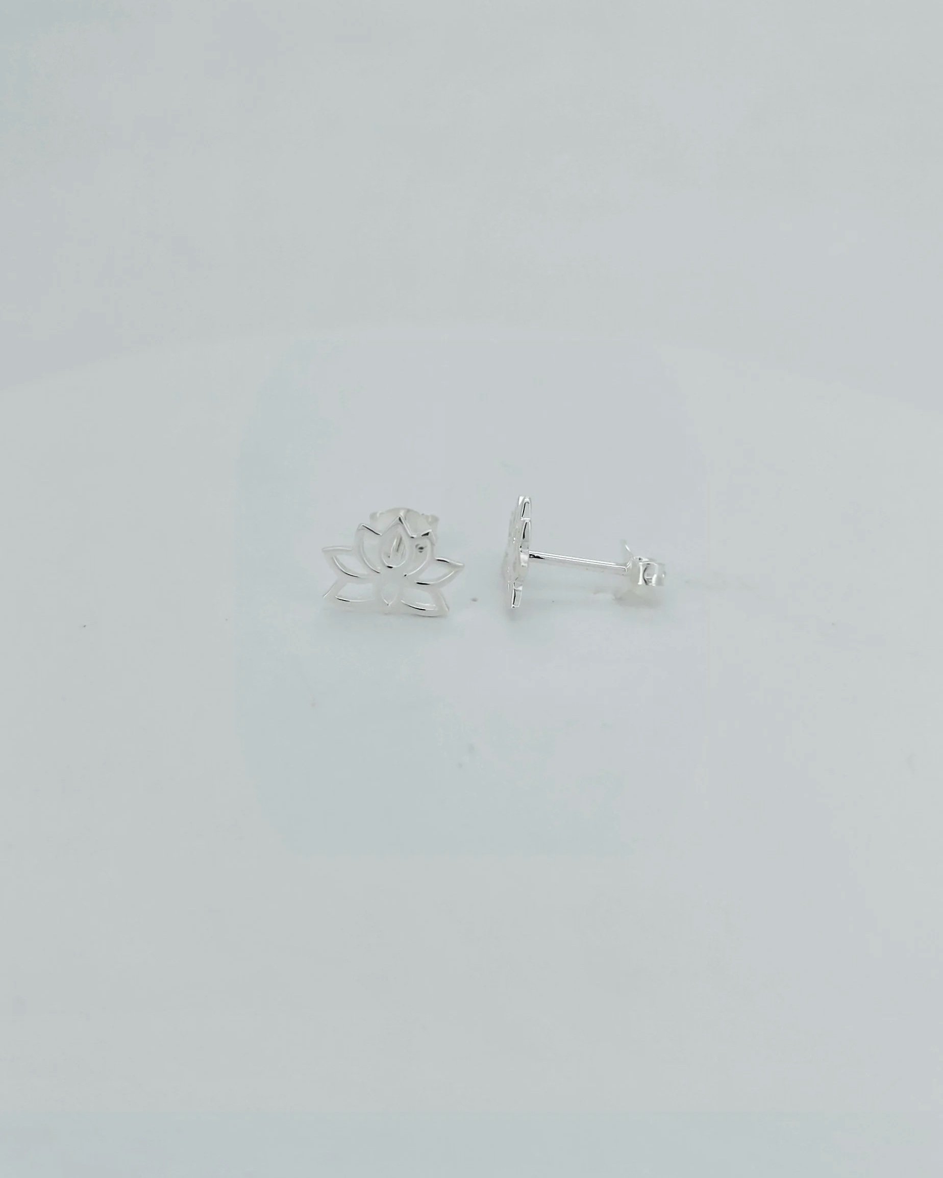 Sterling Silver Lotus Studs