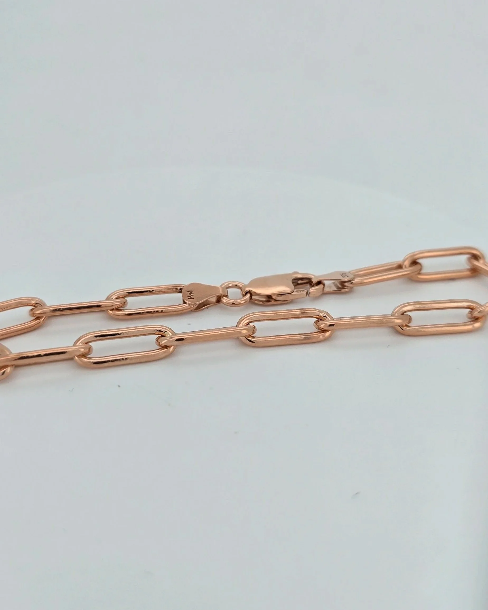 9ct Rose Gold Paperclip Bracelet