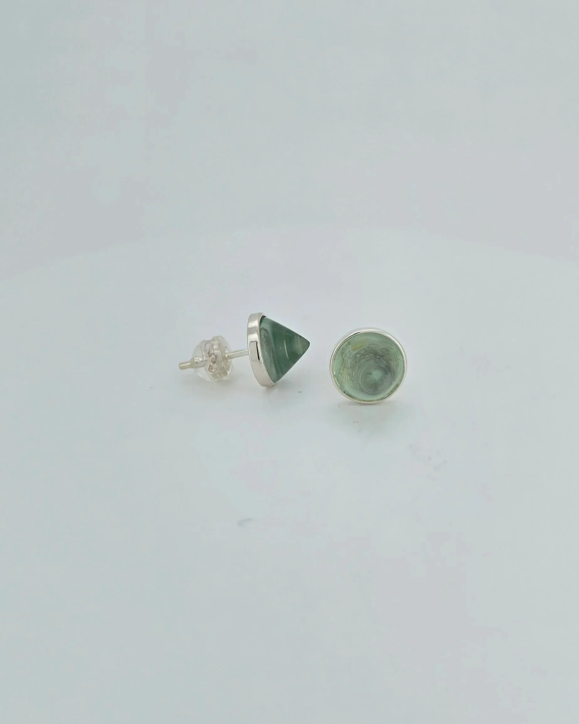 Sterling Silver Cone-Shaped Flourite Studs