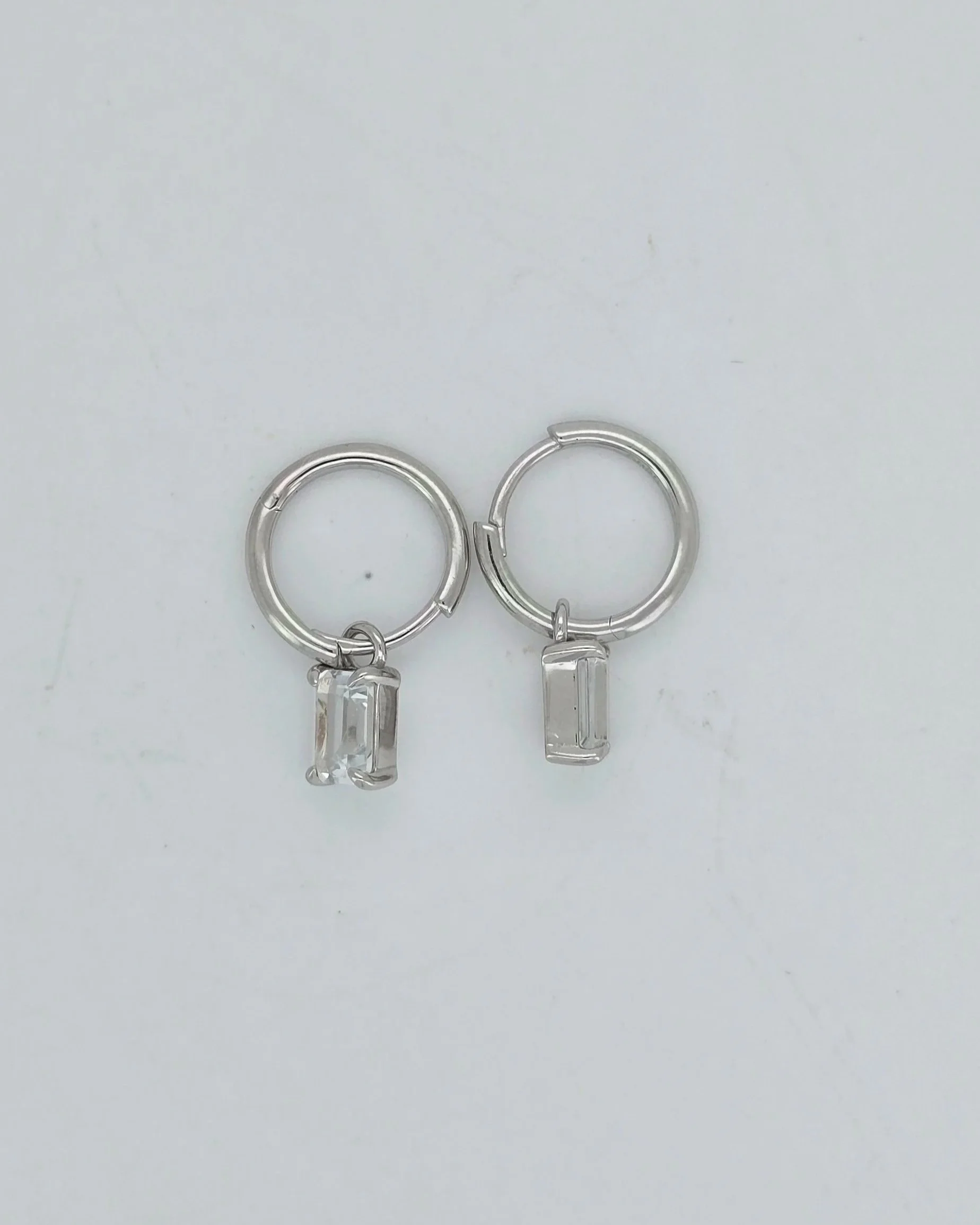 Sterling silver Topaz Drop Huggie Earrings