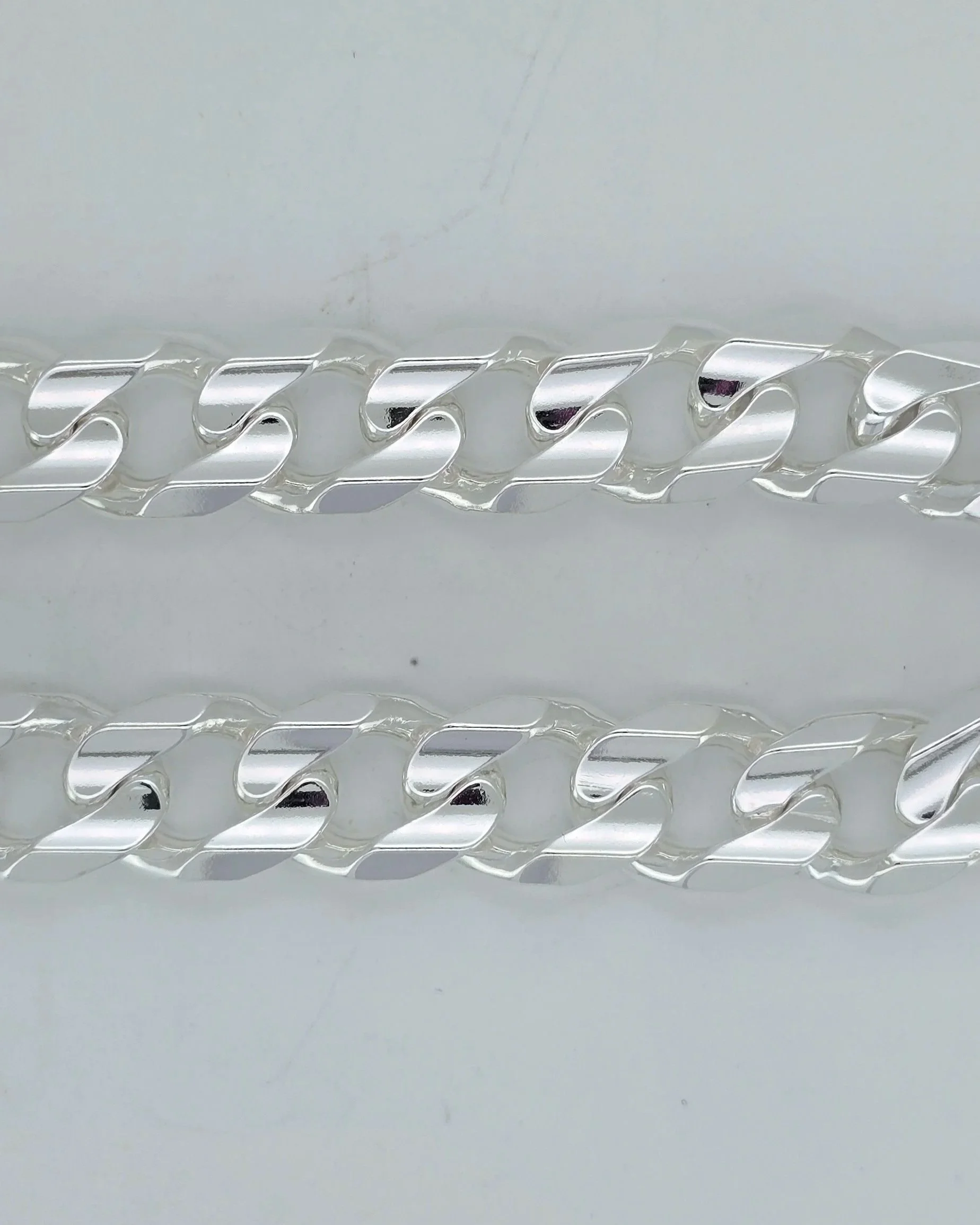 Sterling Silver Concave Bevel Curb Bracelet