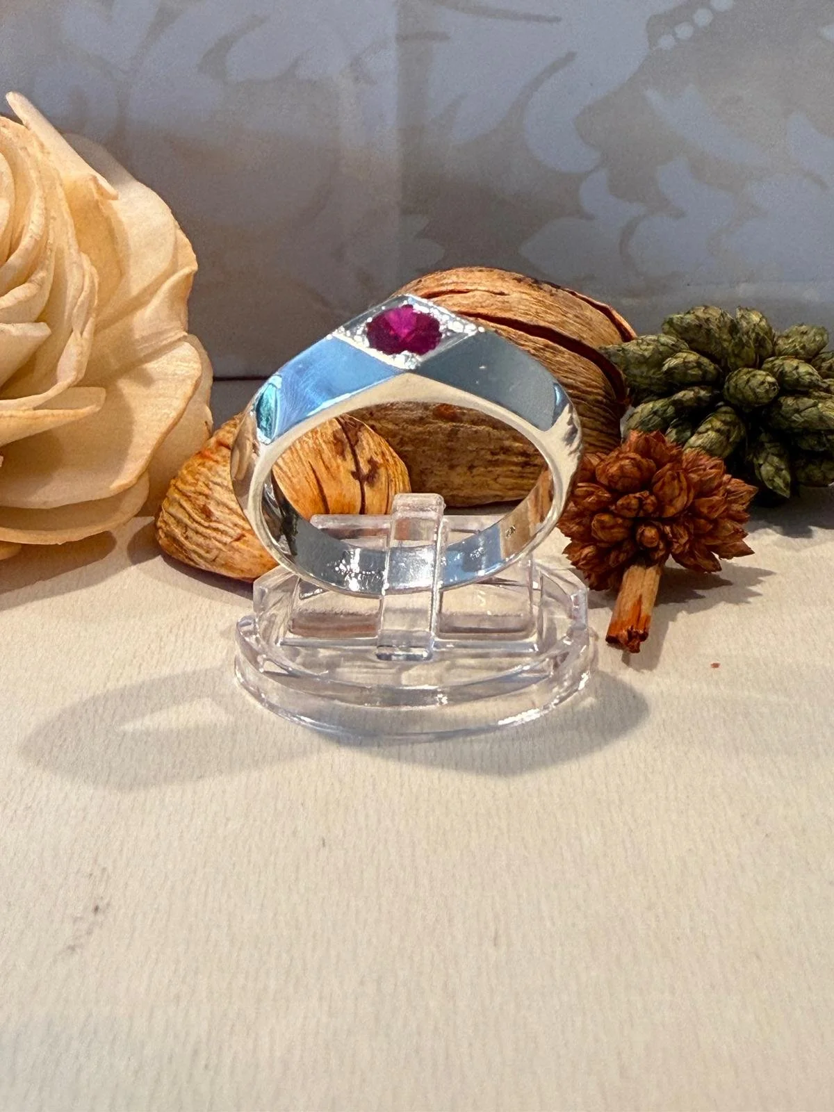 Sterling Silver Fancy Solitaire