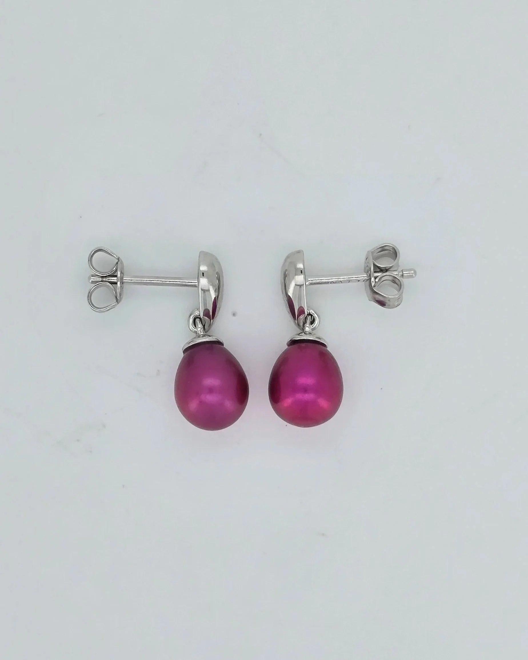 Sterling Silver Pearl Drop Stud Earrings