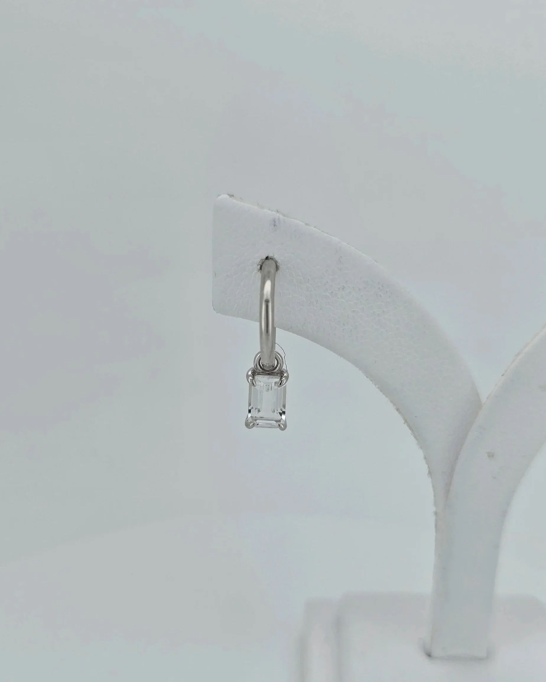 Sterling silver Topaz Drop Huggie Earrings