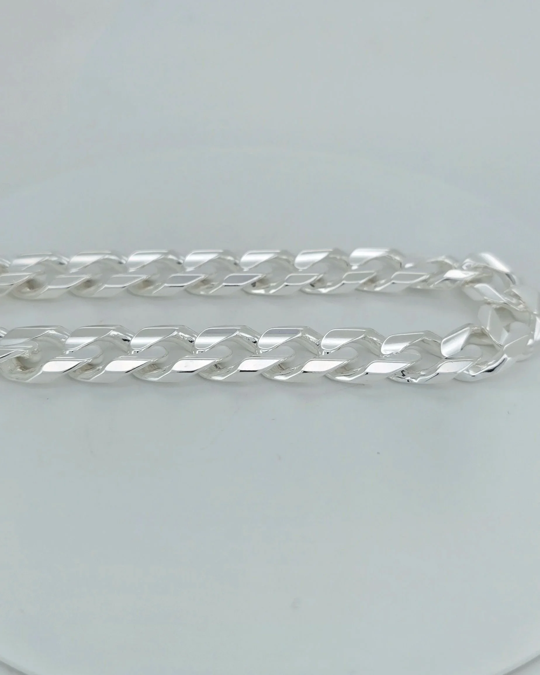 Sterling Silver Concave Bevel Curb Bracelet